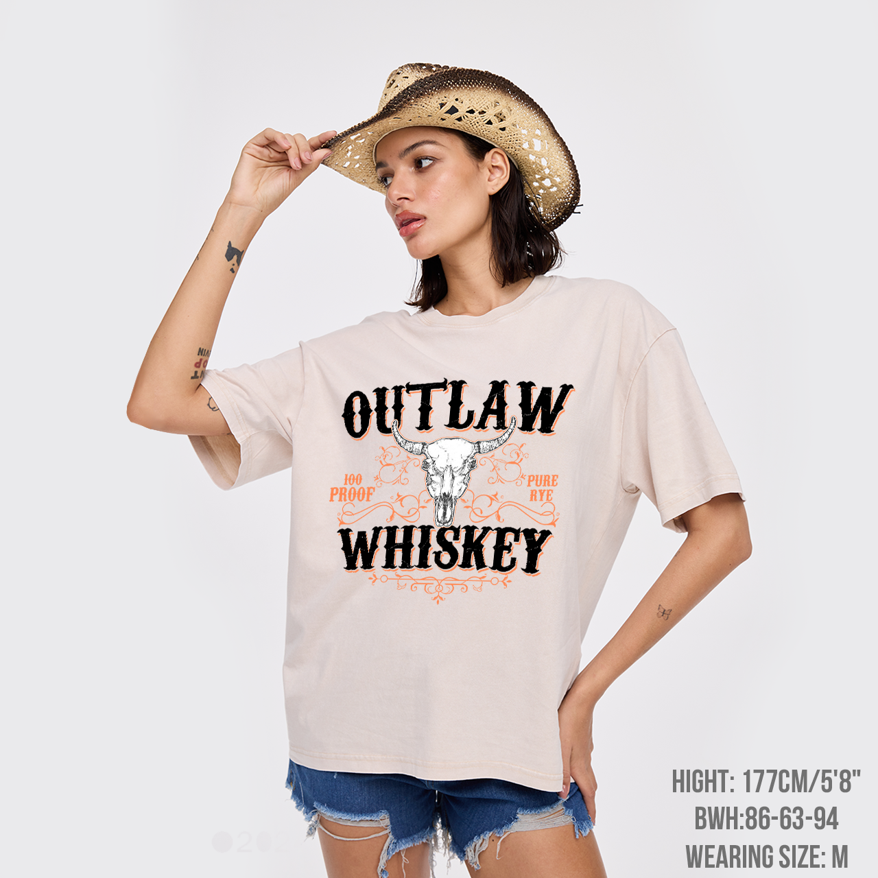 Outlaw Whiskey 100 Proof Pure Rye Garment-dye Tees