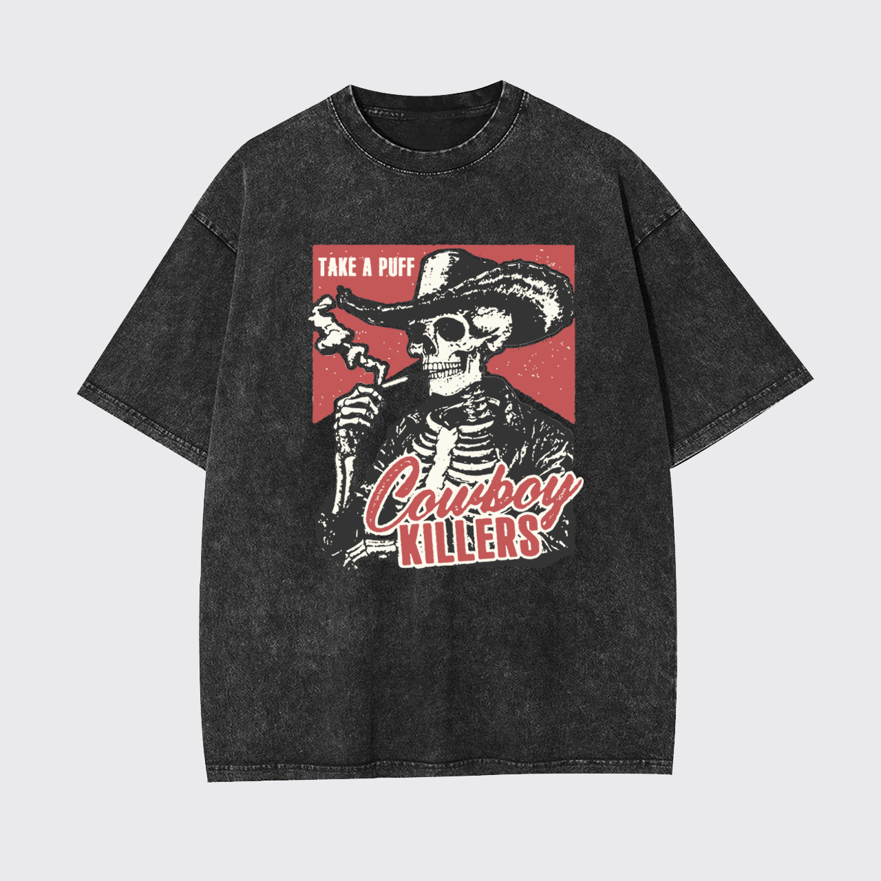 Retro Western-Take A Puff Cowboys Killers Garment-dye Tees