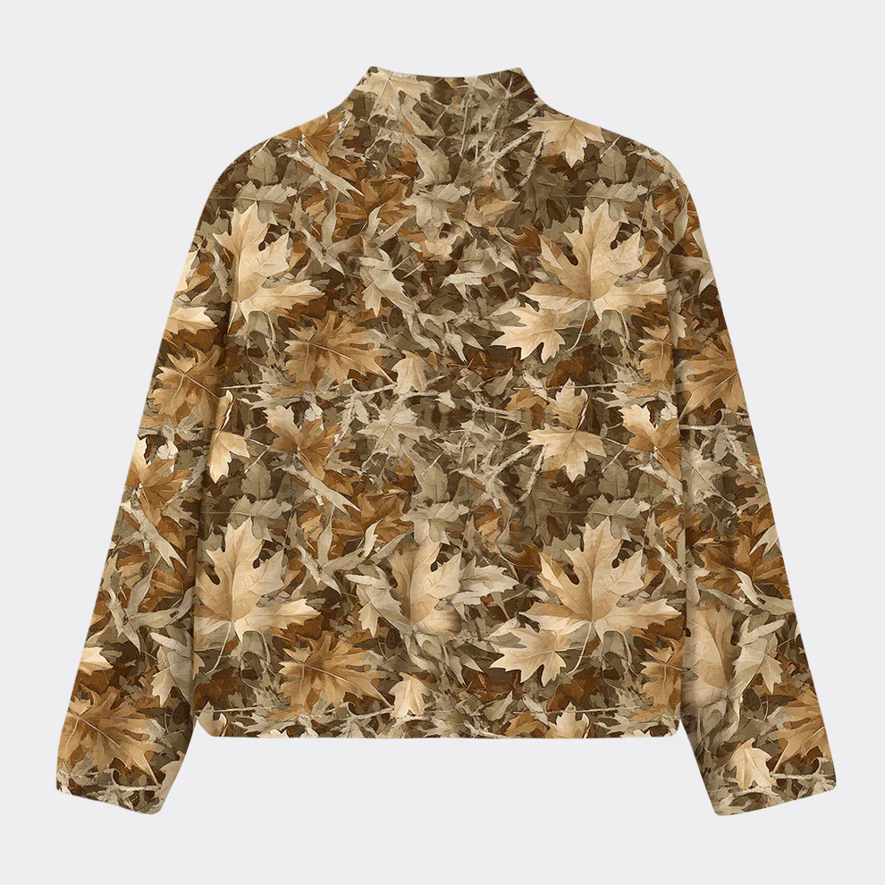 Red Maple Leaf Pattern Fleece Jacket