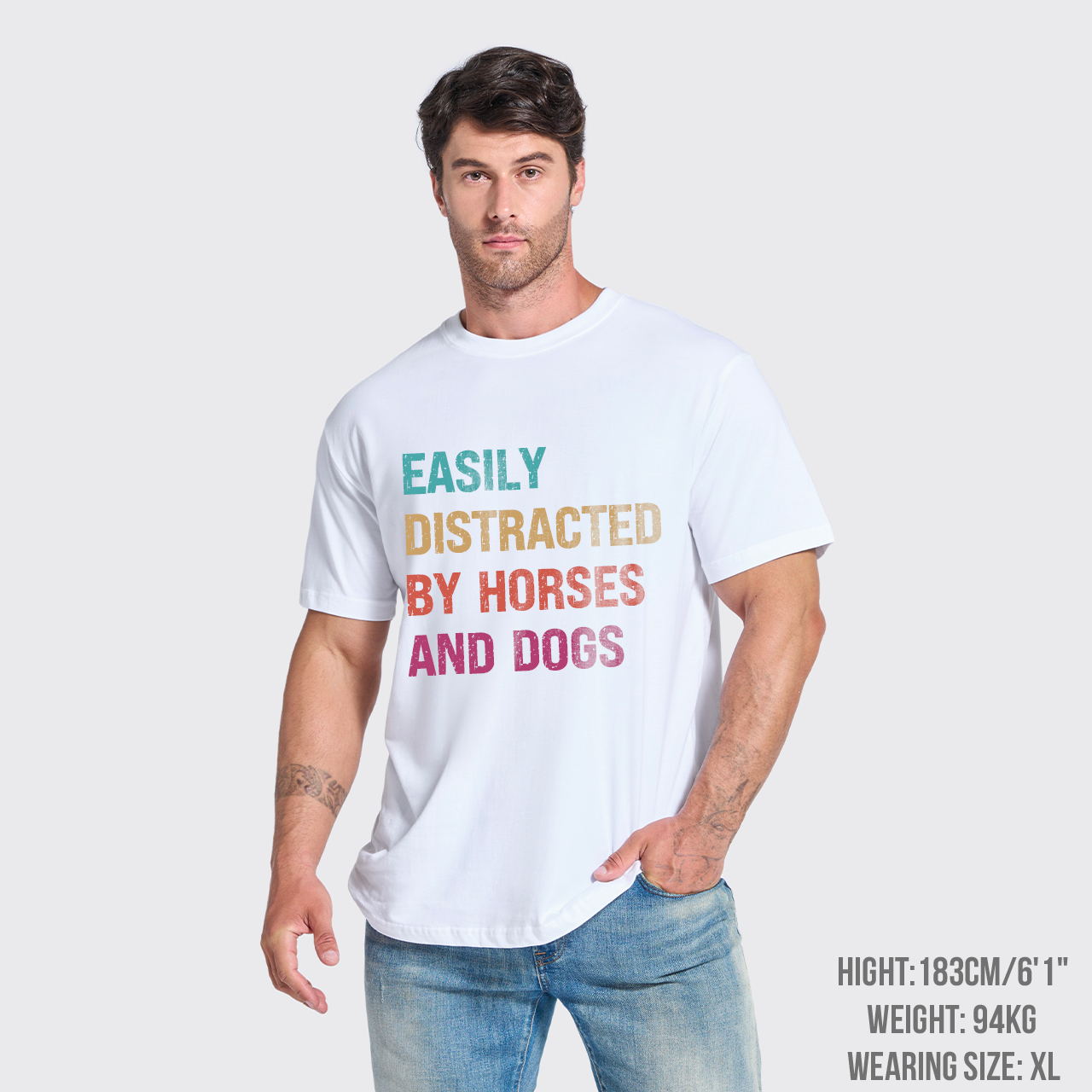Personalized Easily Distracted by Horses And Dogs T-Shirts