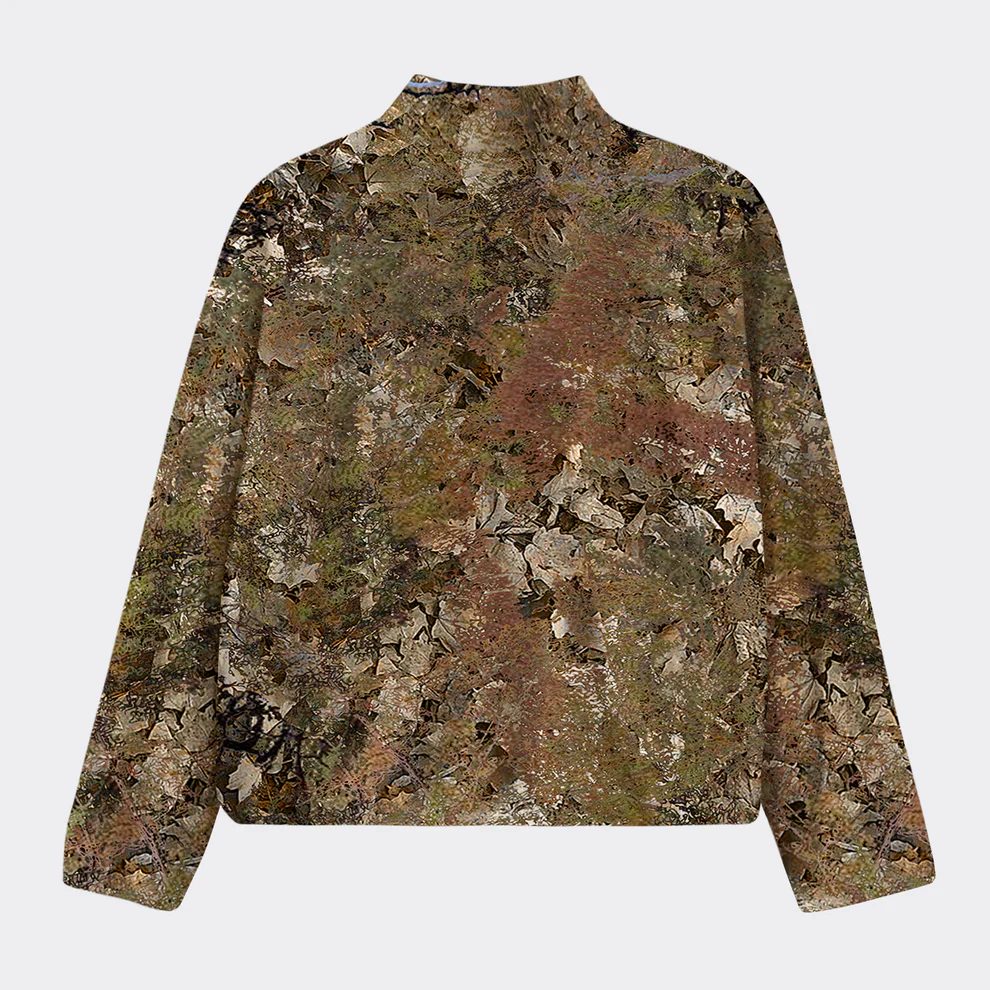 Withered Leaves Pattern Fleece Jacket