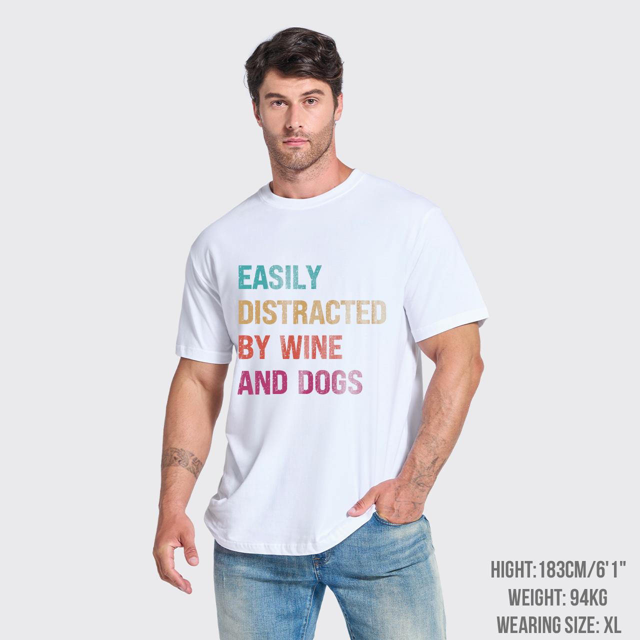 Personalized Easily Distracted by Wine And Dogs T-Shirts