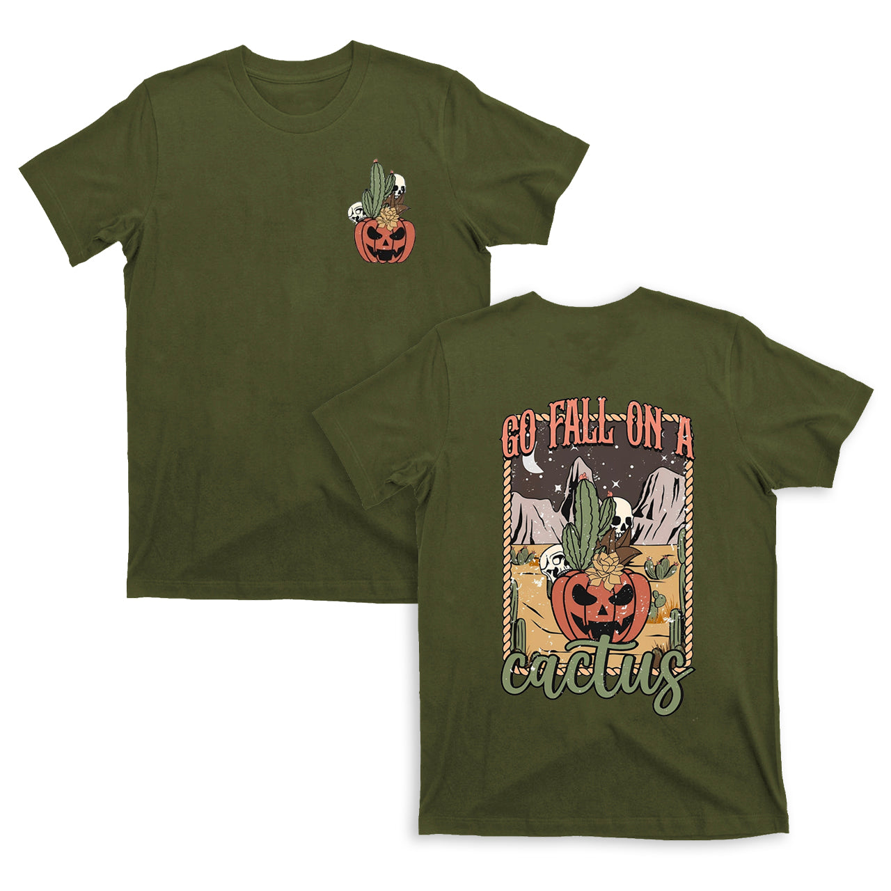 Western Boho Fall On A Cactus Tees