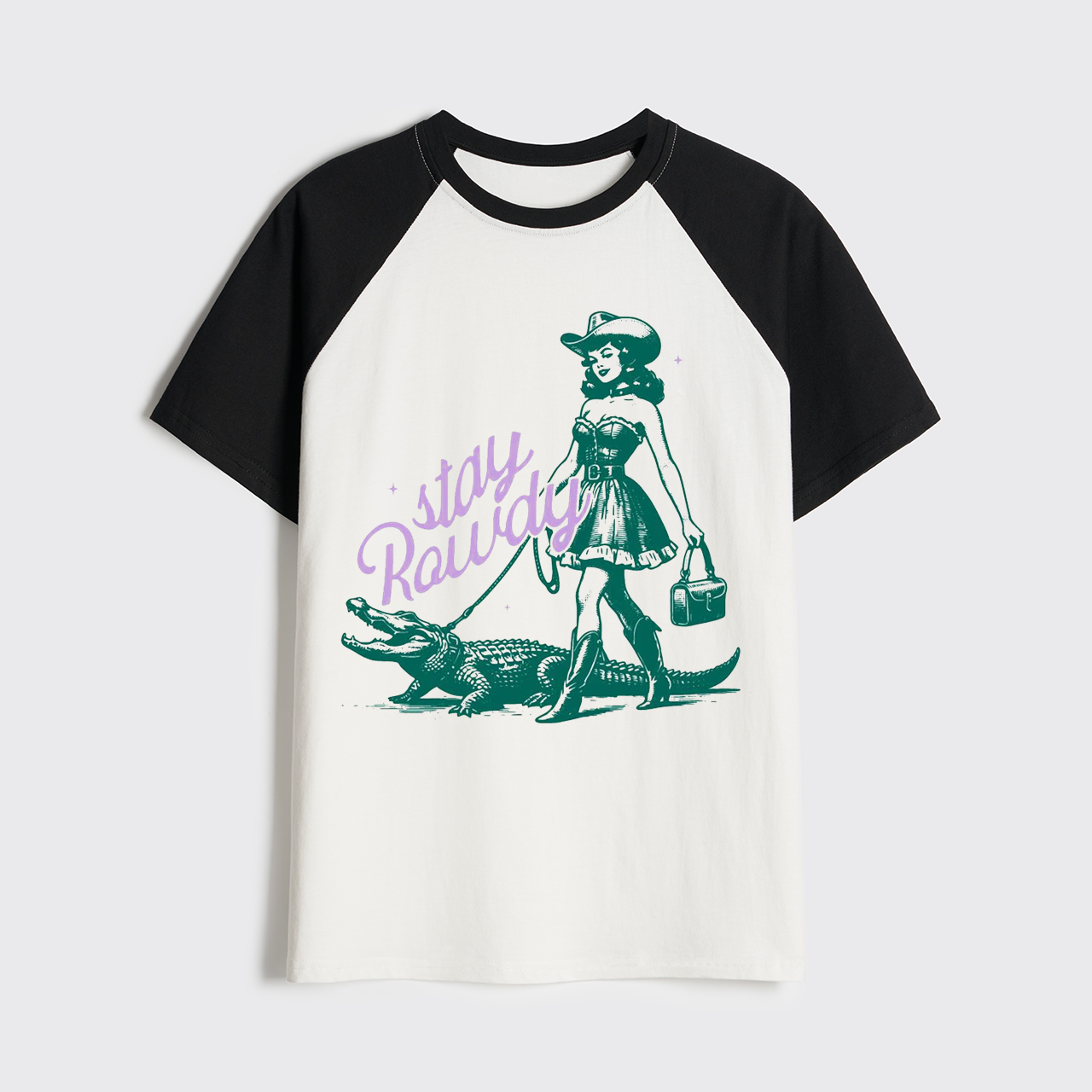 Stay Rowdy Retro Cowgirl Raglan T-shirts