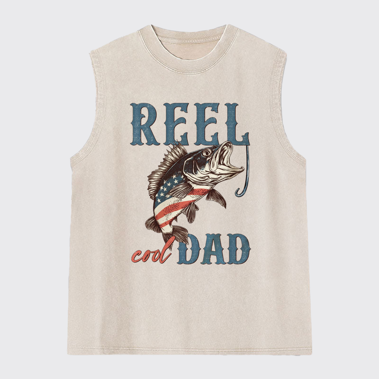 Reel Cool Dad-4th Of July Washed Tanks