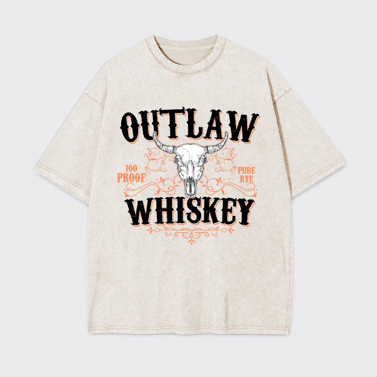 Outlaw Whiskey 100 Proof Pure Rye Garment-dye Tees