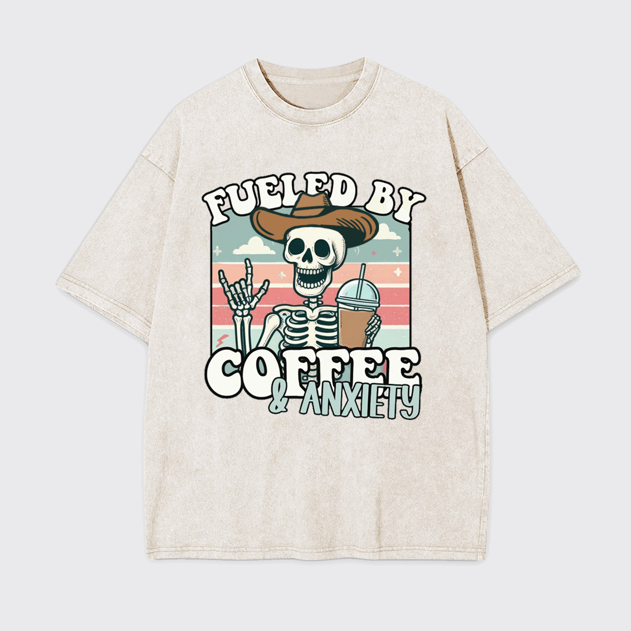 Fueled By Coffee And Anxiety Garment-dye Tees