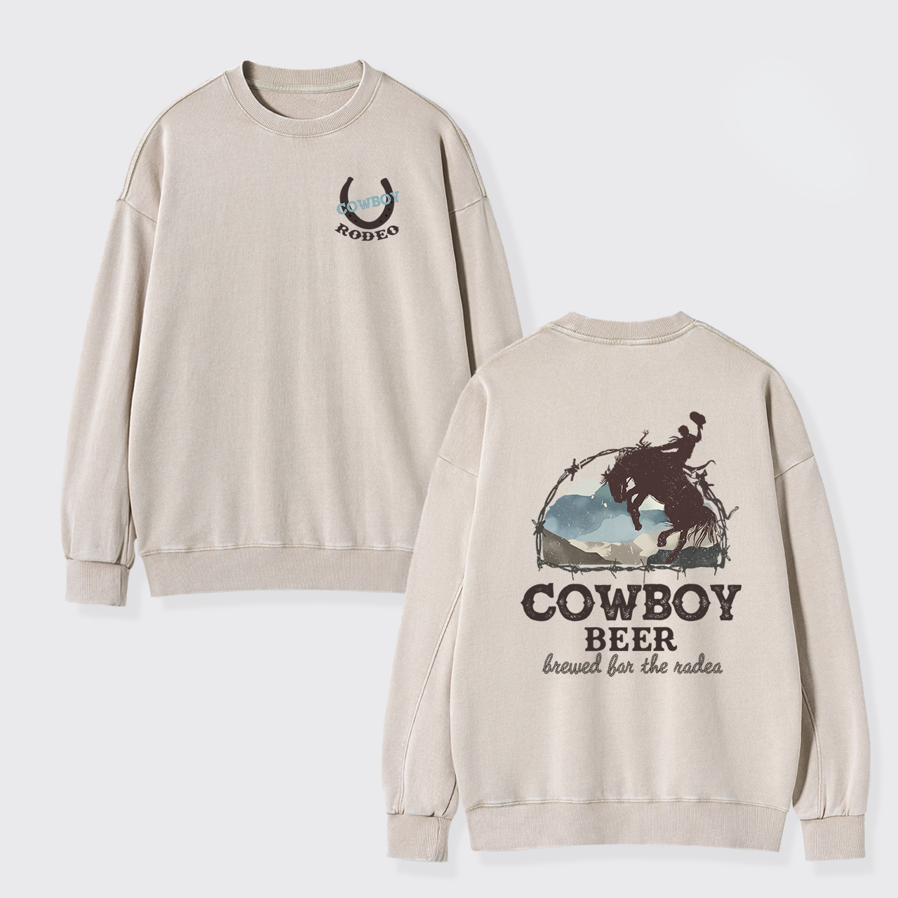 Beers Brewed for The Cowboy Rodeo Washed Sweatshirts