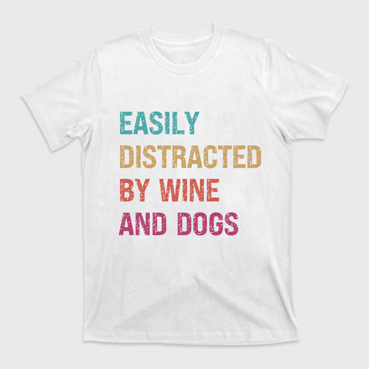 Personalized Easily Distracted by Wine And Dogs T-Shirts