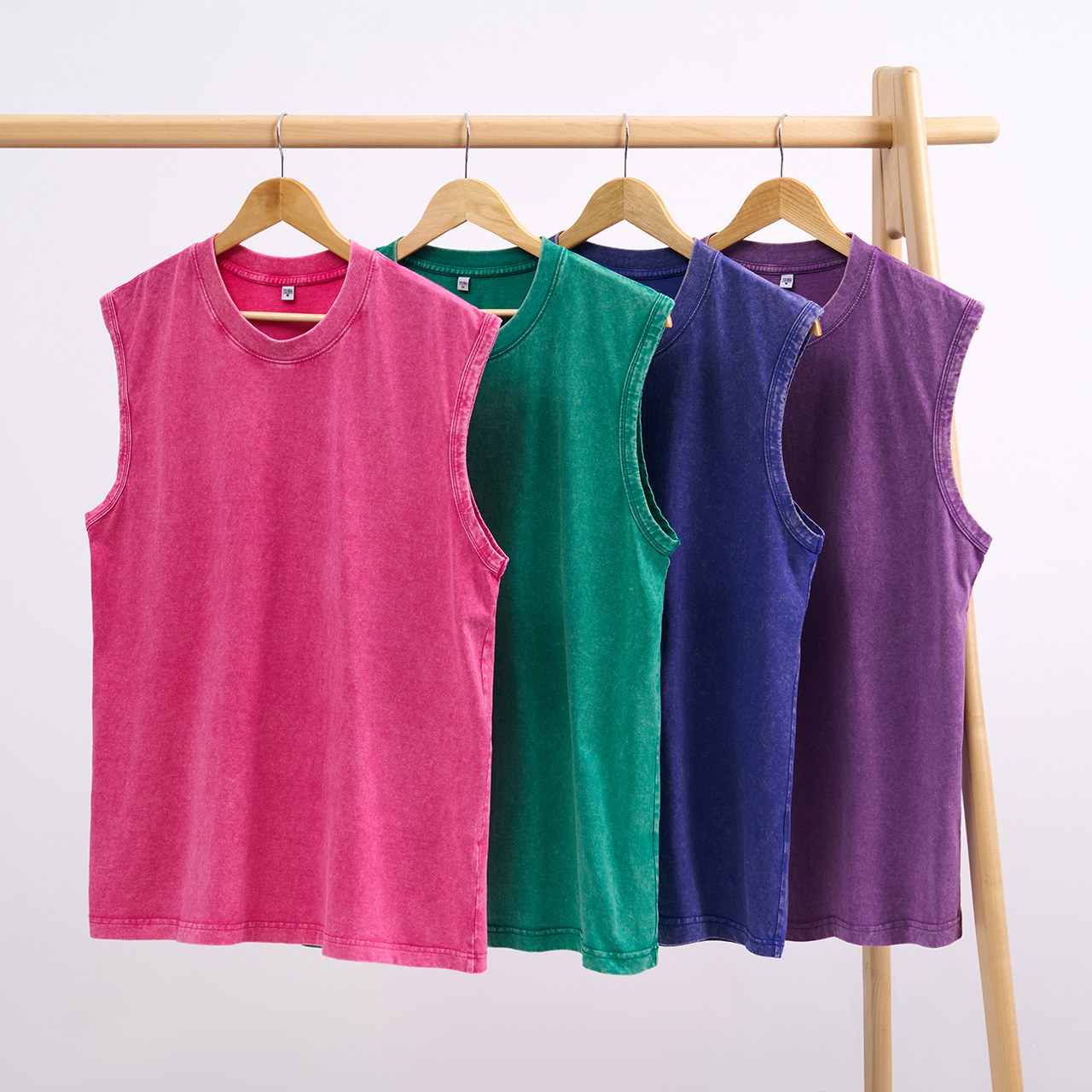 Washed Tanks 4 Pack:Rose Red,Grass Green,Blue,Purple