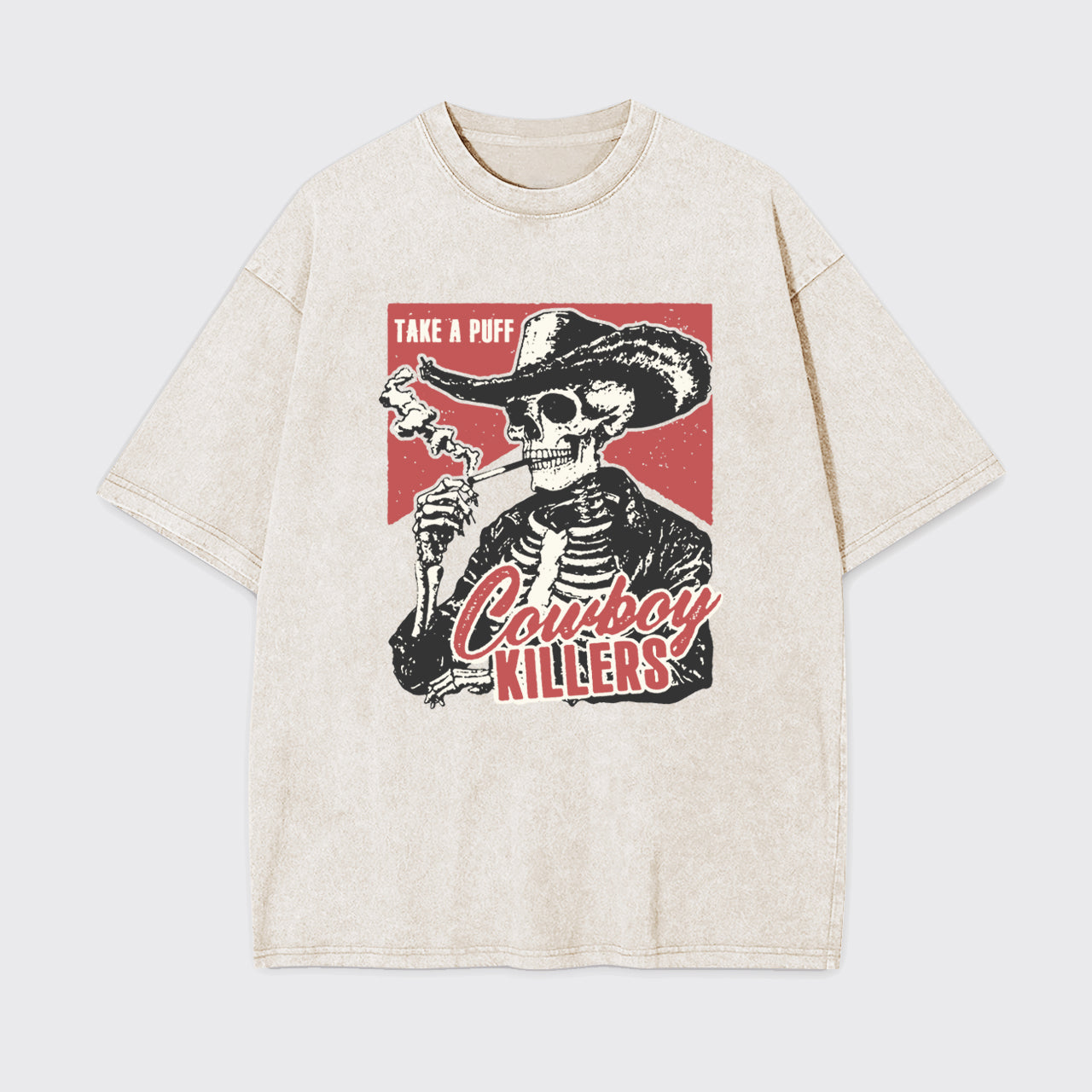 Retro Western-Take A Puff Cowboys Killers Garment-dye Tees