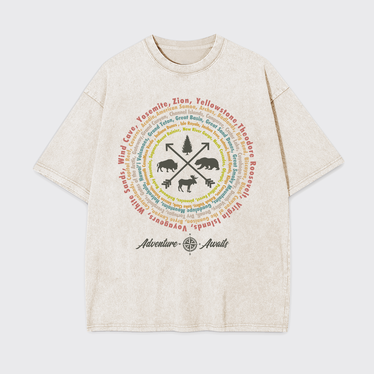 Compass And 63 National Park Garment-dye Tees