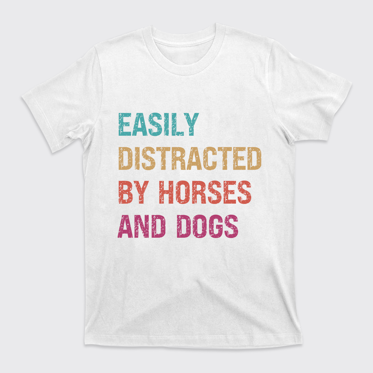 Personalized Easily Distracted by Horses And Dogs T-Shirts