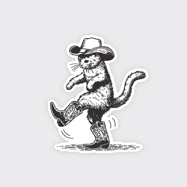 Cowboy Cat Looking For Fish_Broncobay Fridge Magnet