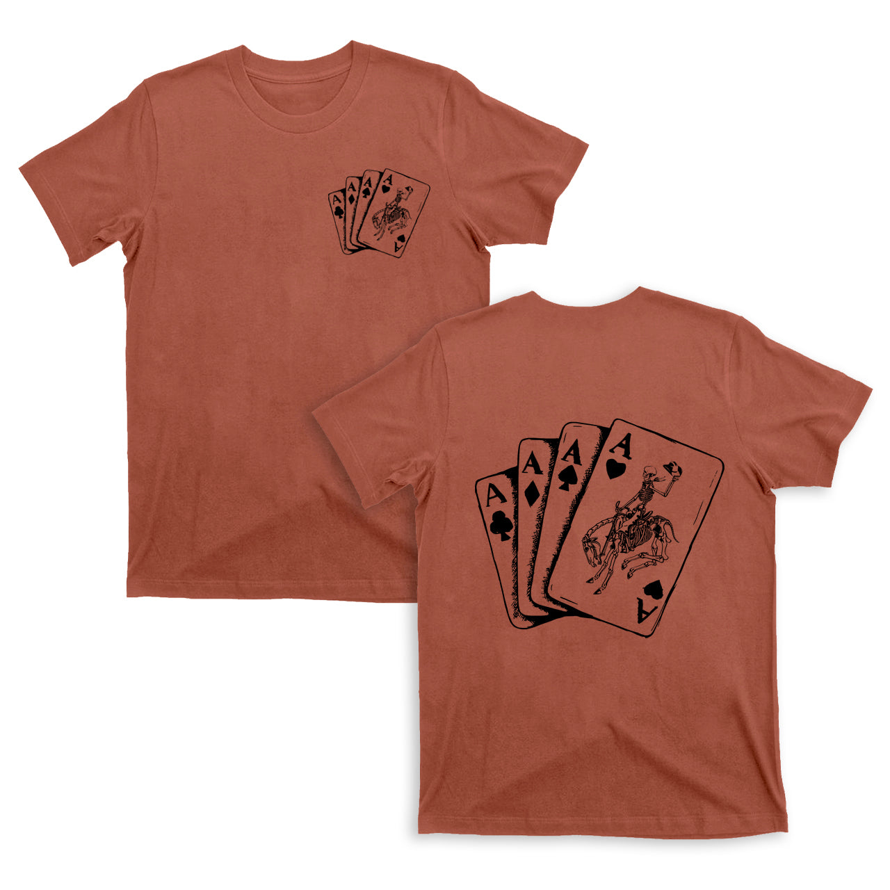 Halloween Skeleton Cowboy Playing Cards Western T-Shirts