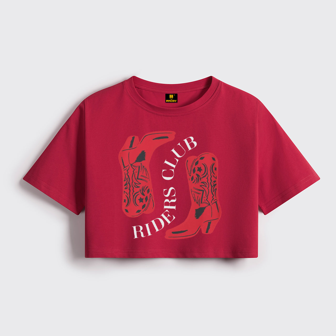 Cowgirl Boots Western Cropped Boxy Tee