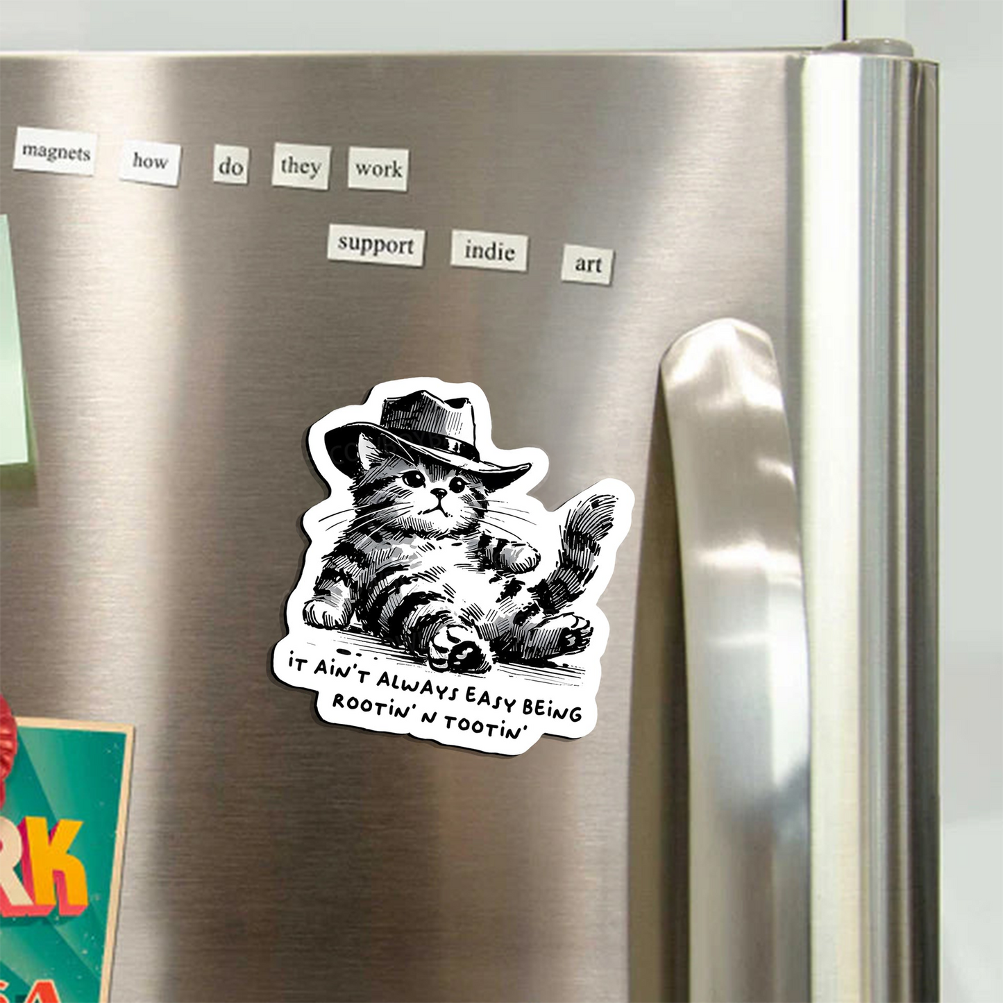 Rootin' Tootin' Cowboy Cat_Broncobay Fridge Magnet