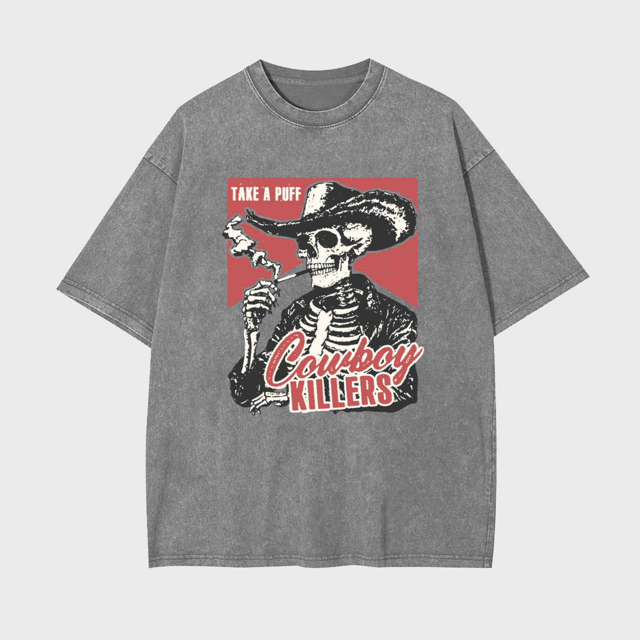 Retro Western-Take A Puff Cowboys Killers Garment-dye Tees
