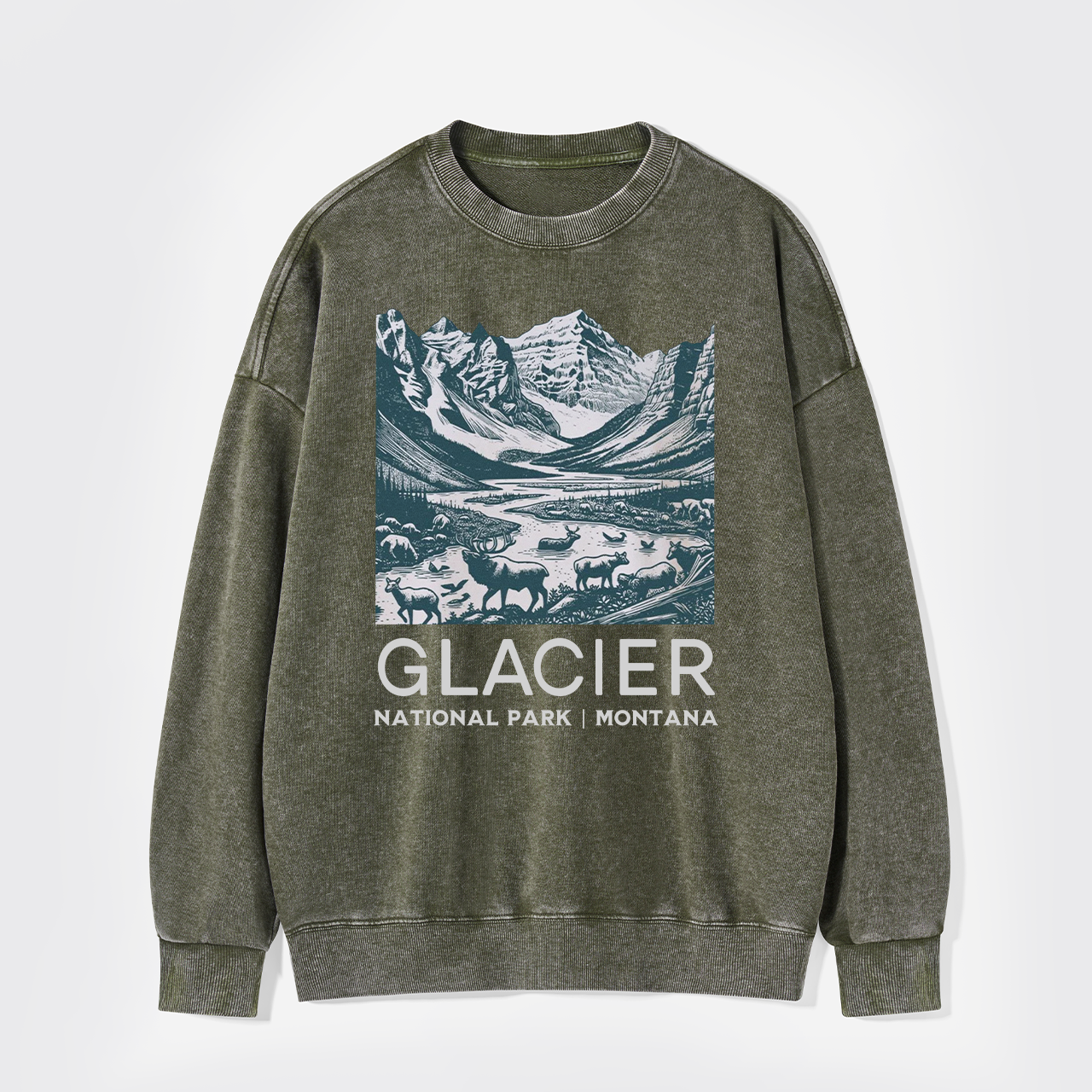 Glacier National Park Washed Sweatshirts