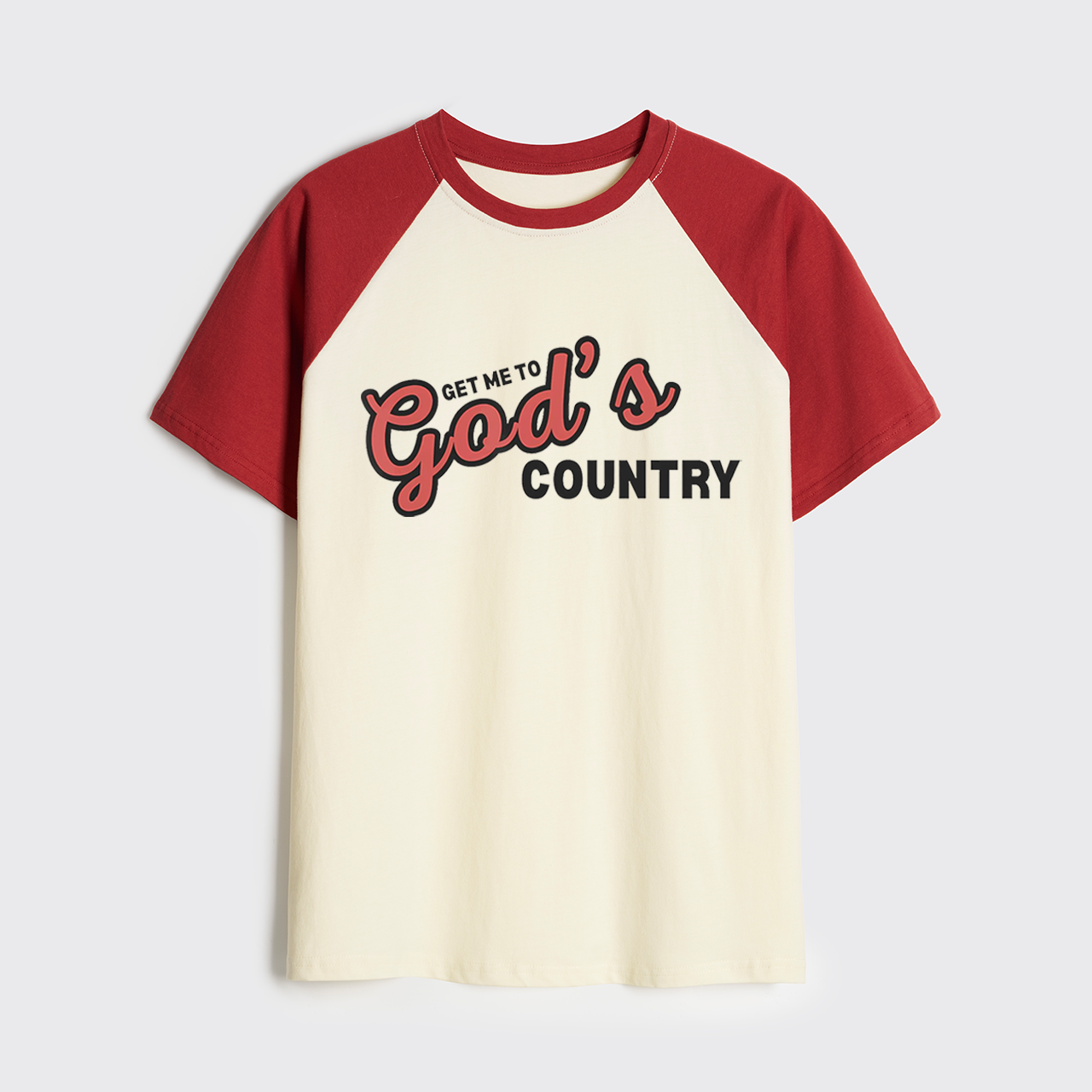 Get Me To God's Country Raglan T-shirts