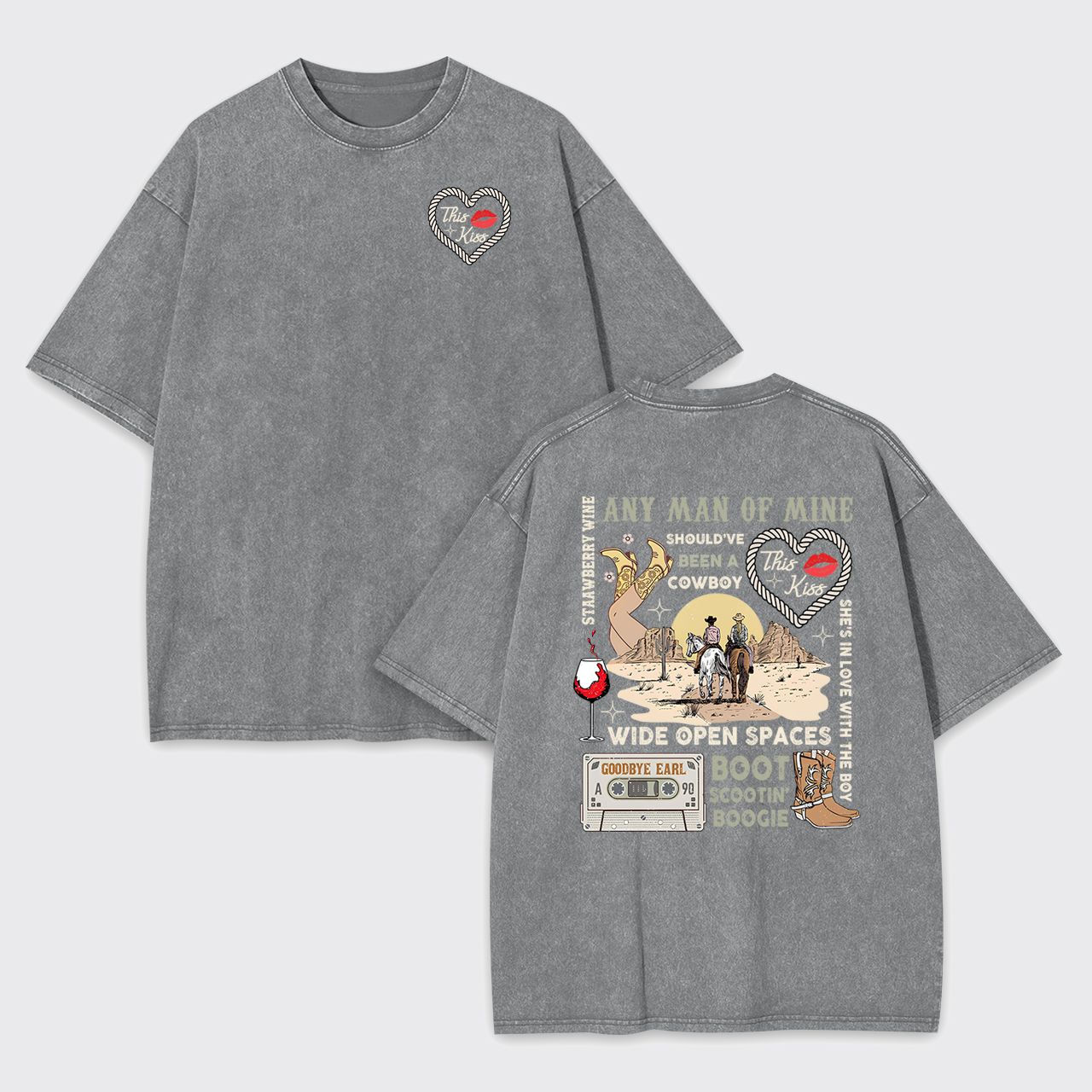 90s Country Music Any Man Of Mine Valentine Garment-dye Tees
