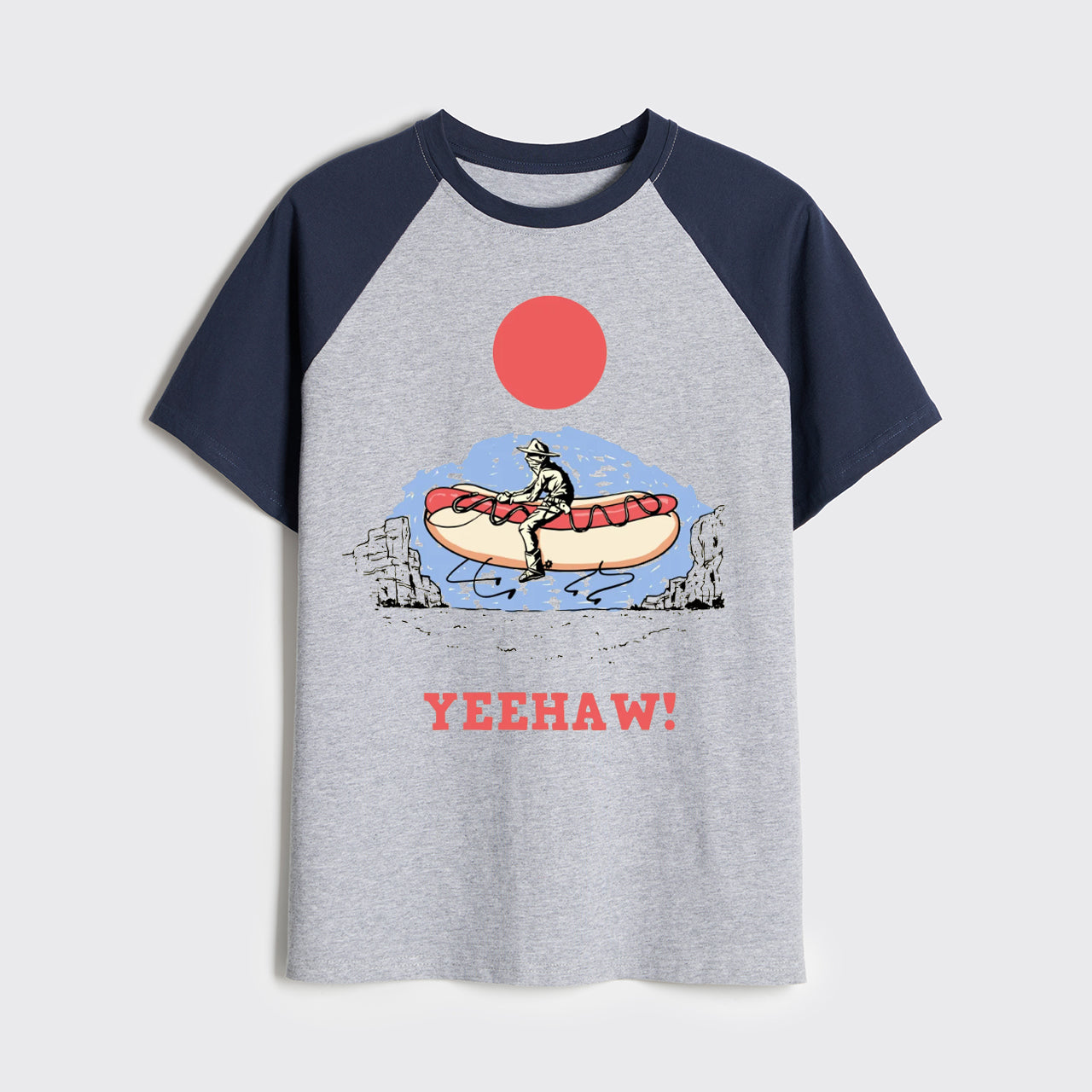 Yeehaw-Hot Dog Cowboy Raglan T-shirts
