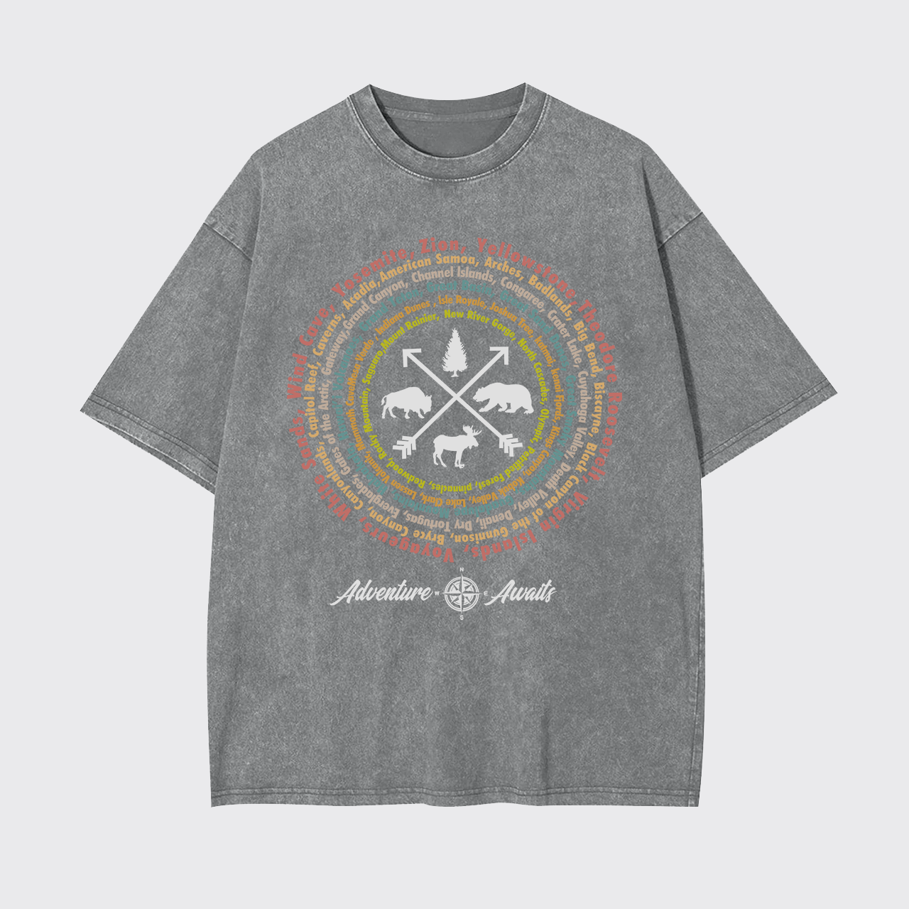 Compass And 63 National Park Garment-dye Tees