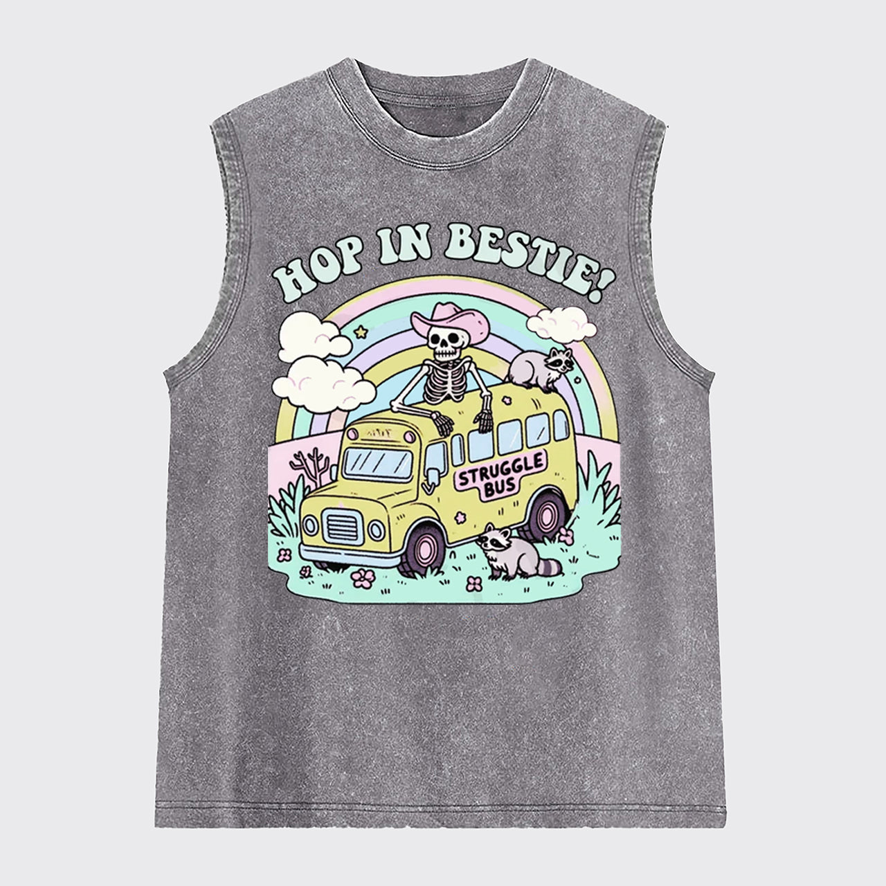 Mental Health-Struggle Bus Hop In Bestie Washed Tanks