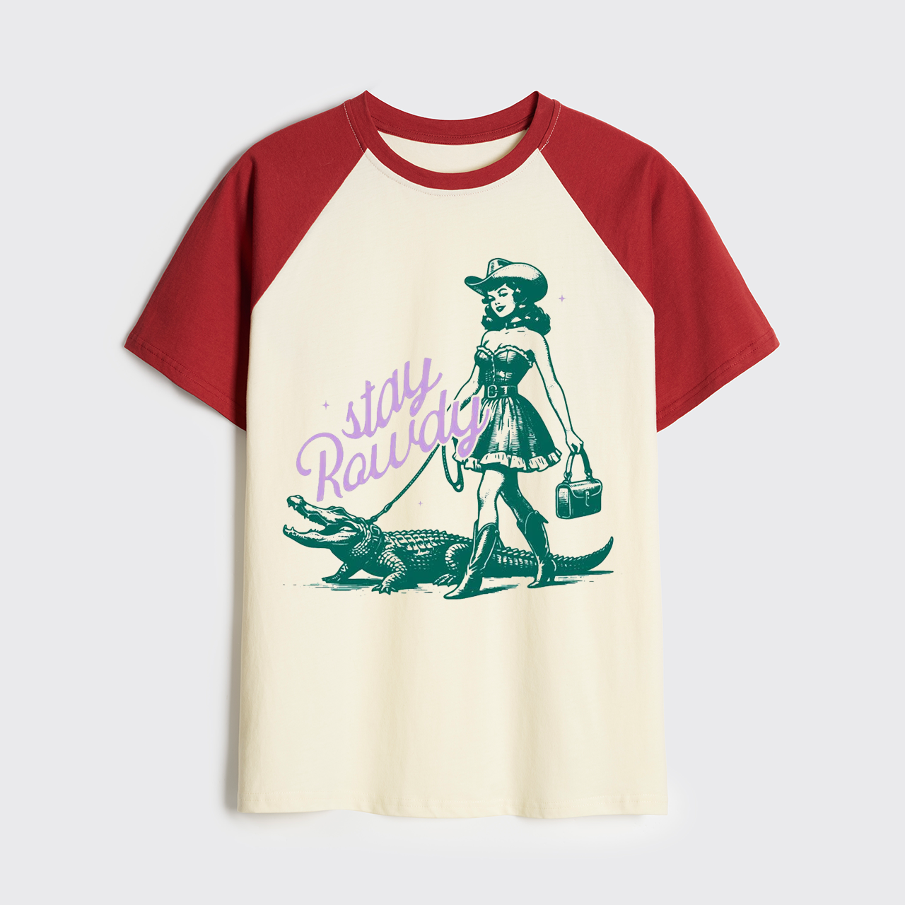 Stay Rowdy Retro Cowgirl Raglan T-shirts