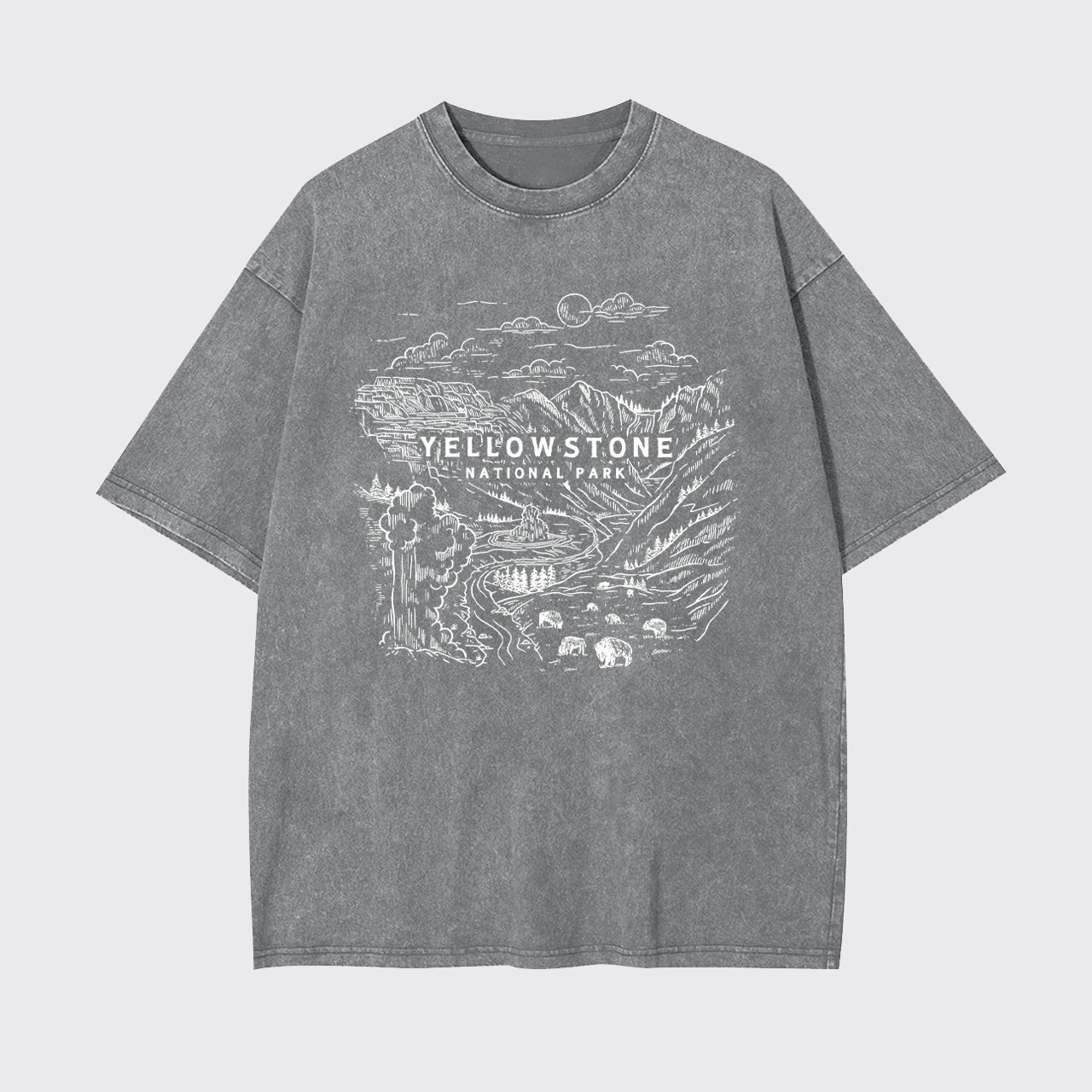 Aerial photography of Yellowstone National Park Garment-dye Tees