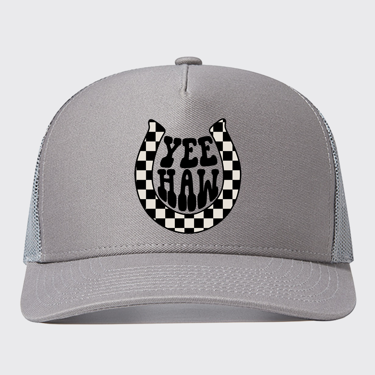 Yeehaw Checkered Trucker Hat