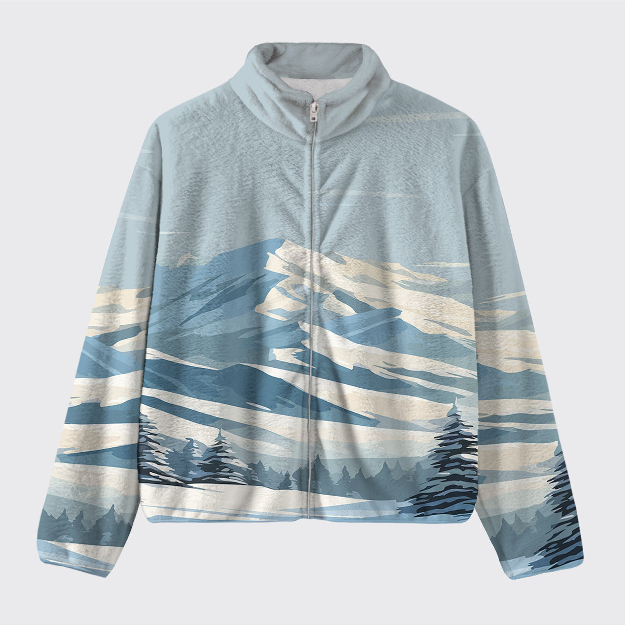 Cold Snow Mountain Design Fleece Jacket