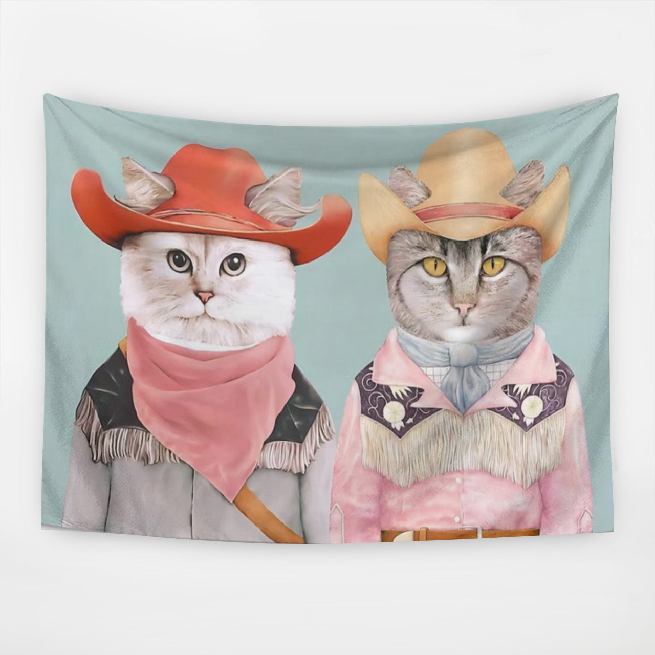 Cowboy Cats Cute Kitten Pet Tapestry