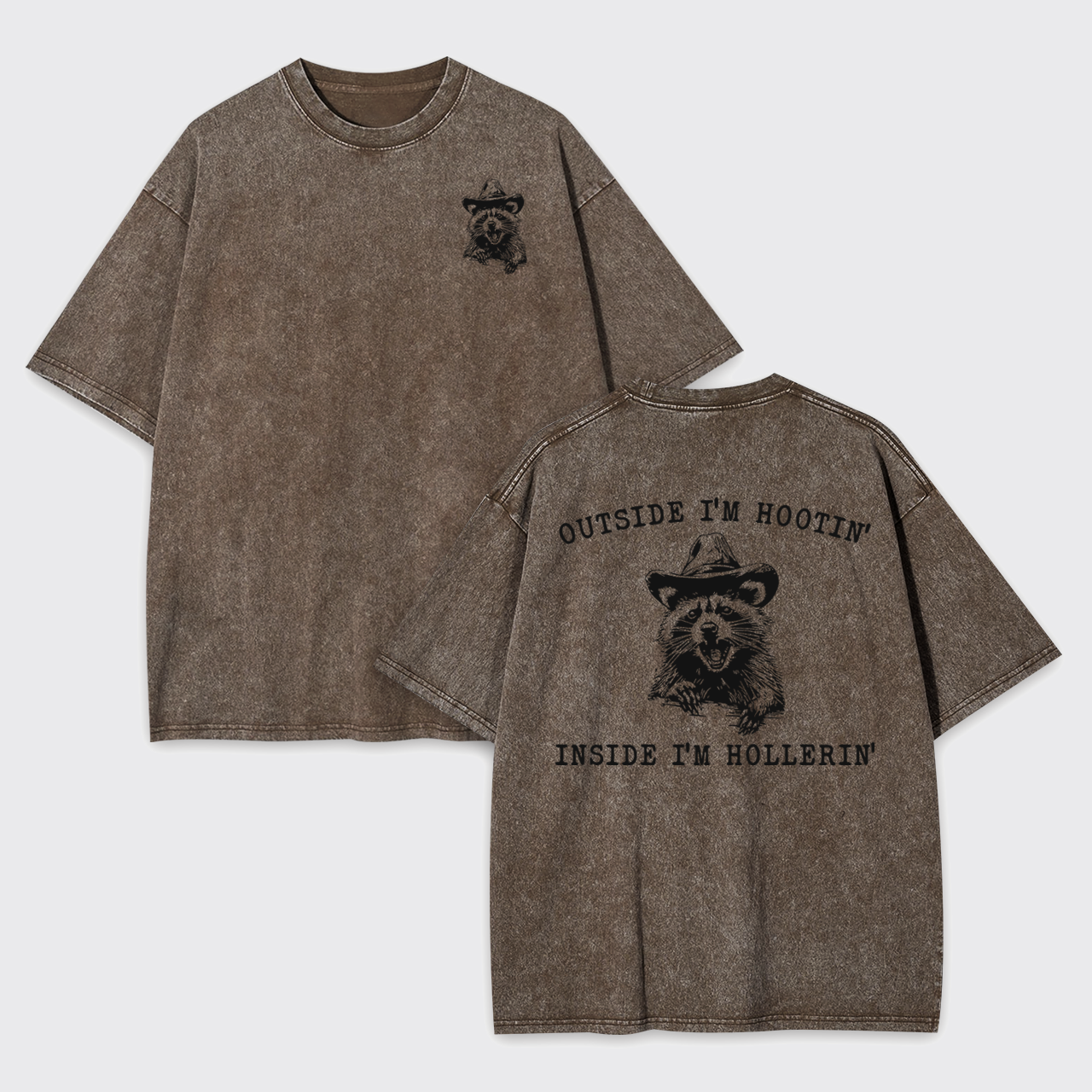 Outside I'm Hootin But Inside I Be Hollerin Garment-dye Tees
