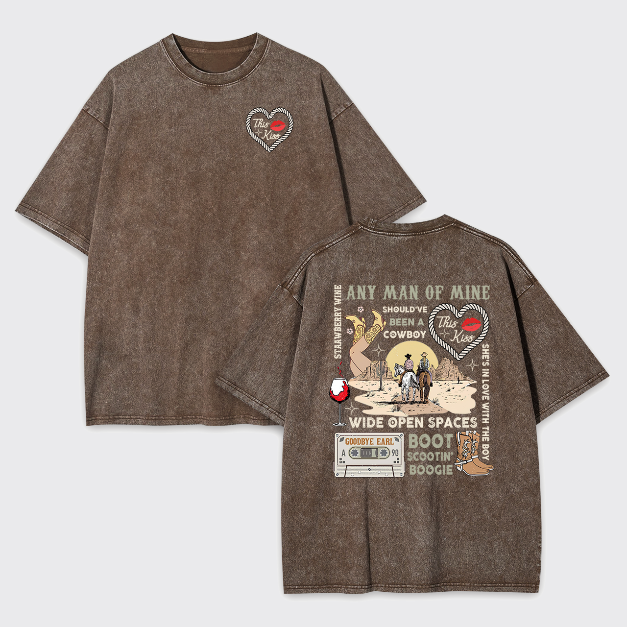 90s Country Music Any Man Of Mine Valentine Garment-dye Tees