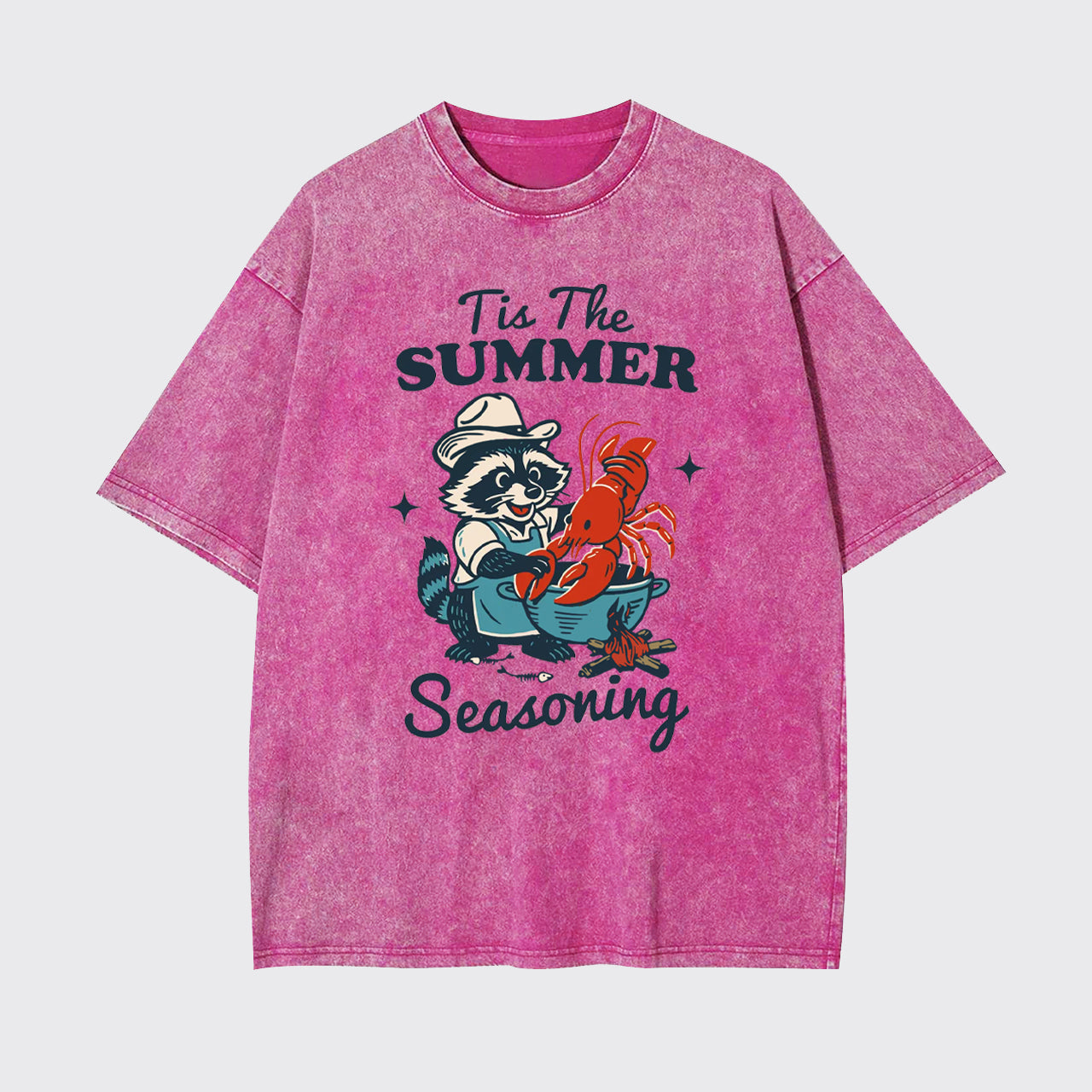 Funny Raccoon-Crawfish Boil Season Garment-dye Tees