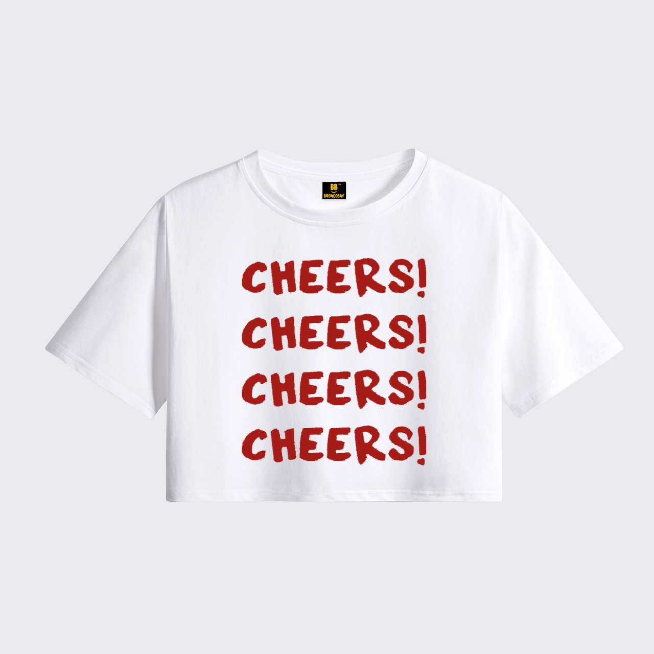 Cheers Cheers Cheers Cheers Cropped Boxy Tee