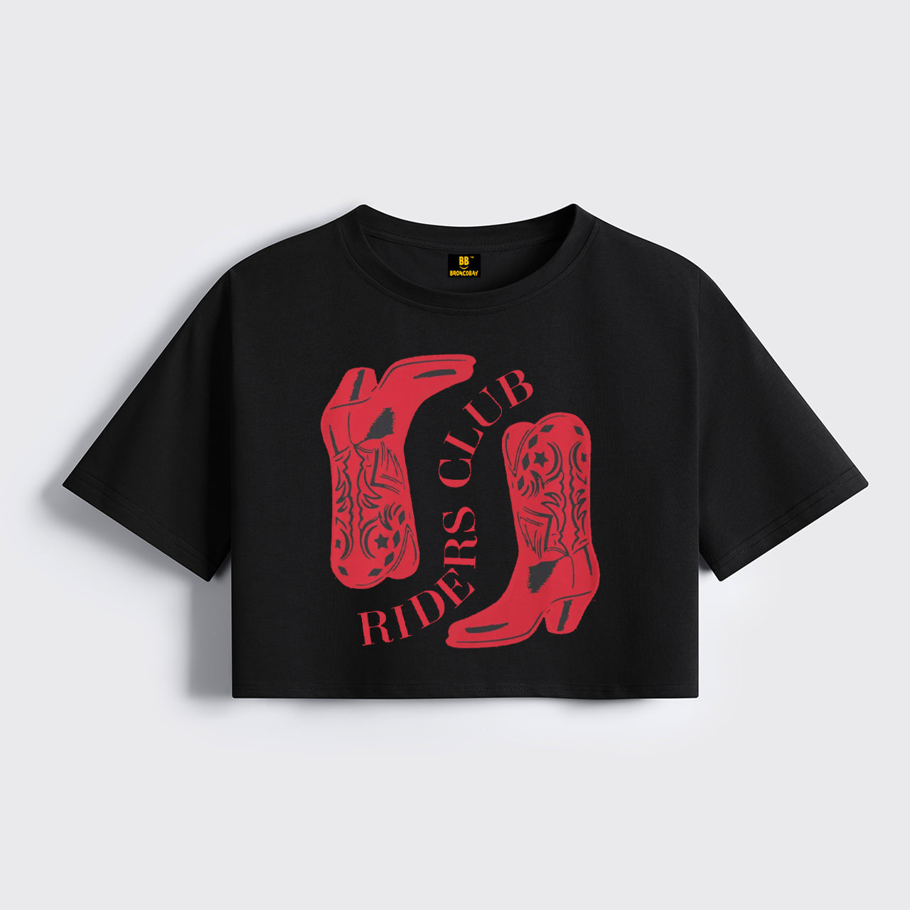 Cowgirl Boots Western Cropped Boxy Tee