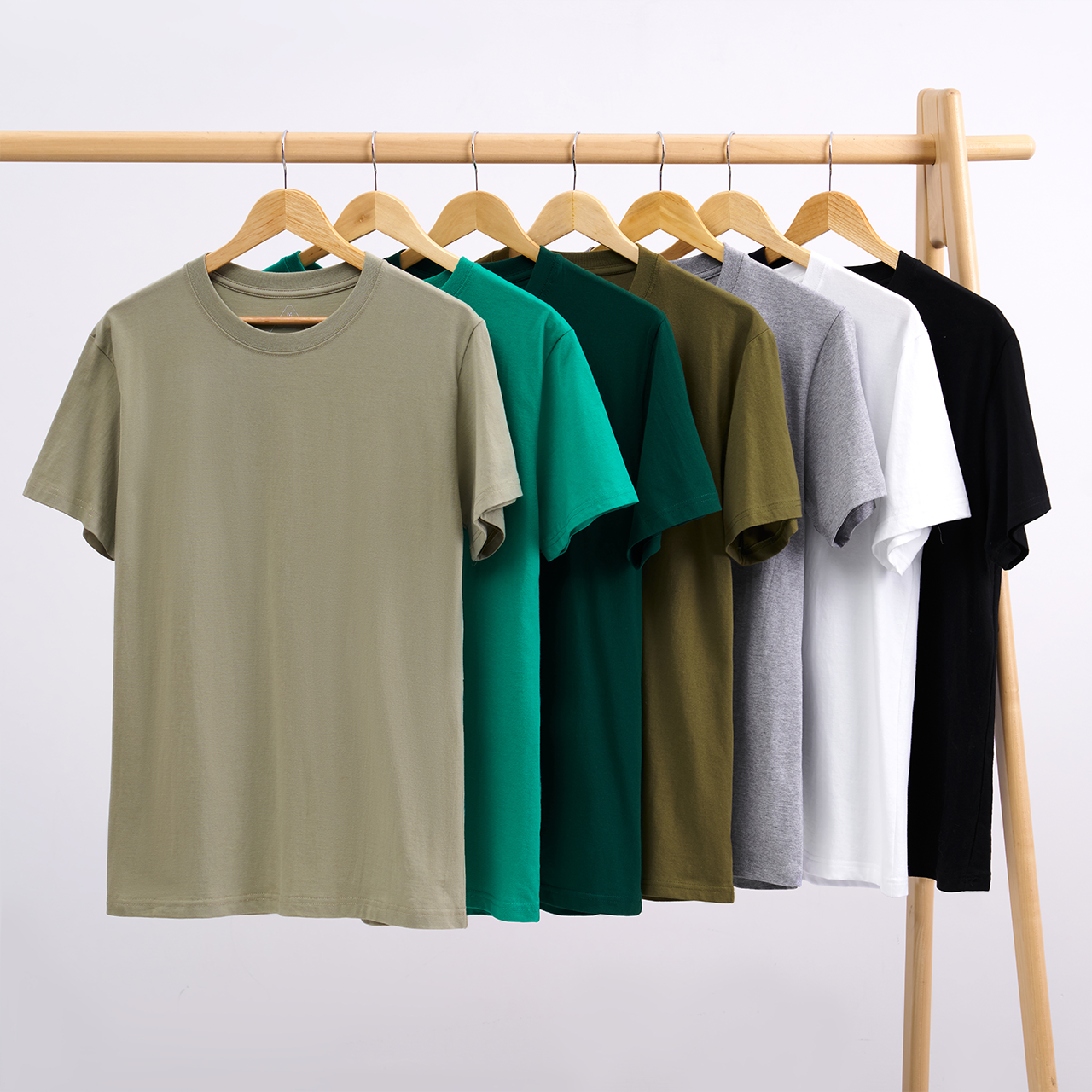 Classic Tees 7 Pack:Light Green,Christmas Green,Dark Green,Army Green,Grey,White,Black