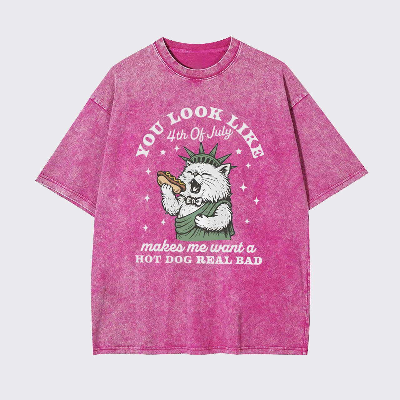 Funny Cat-You Look Like The 4th Of July Garment-dye Tees