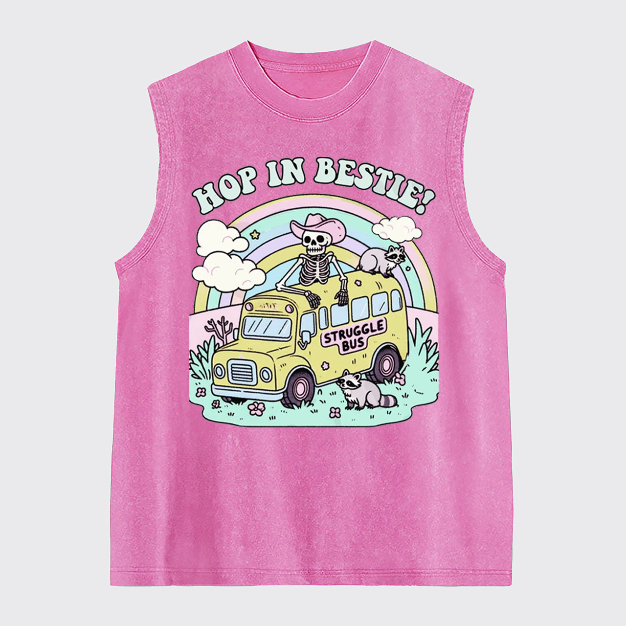 Mental Health-Struggle Bus Hop In Bestie Washed Tanks