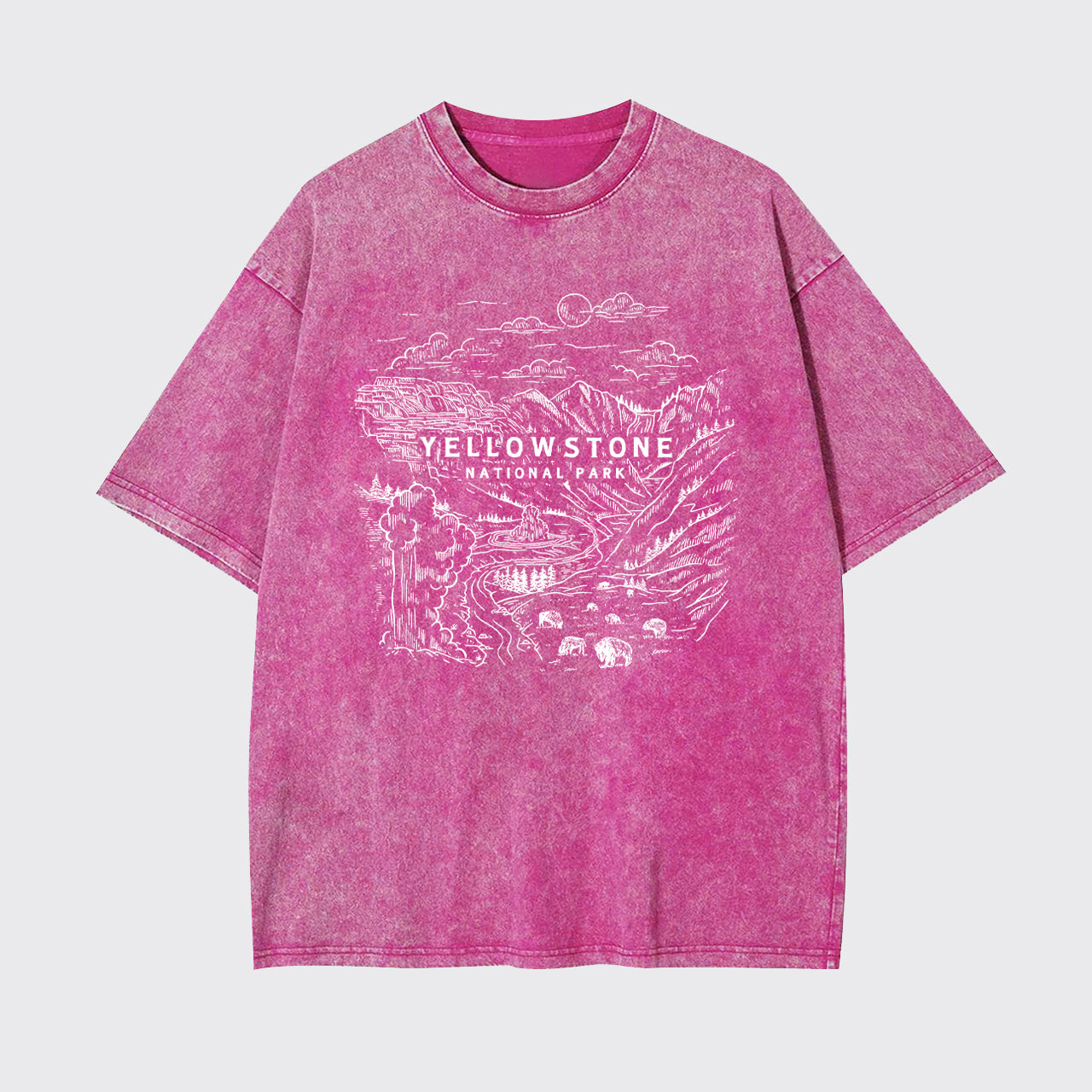 Aerial photography of Yellowstone National Park Garment-dye Tees