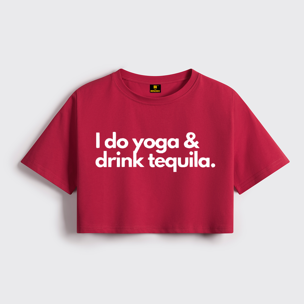 I Do Yoga & Drinks Tequila Cropped Boxy Tee