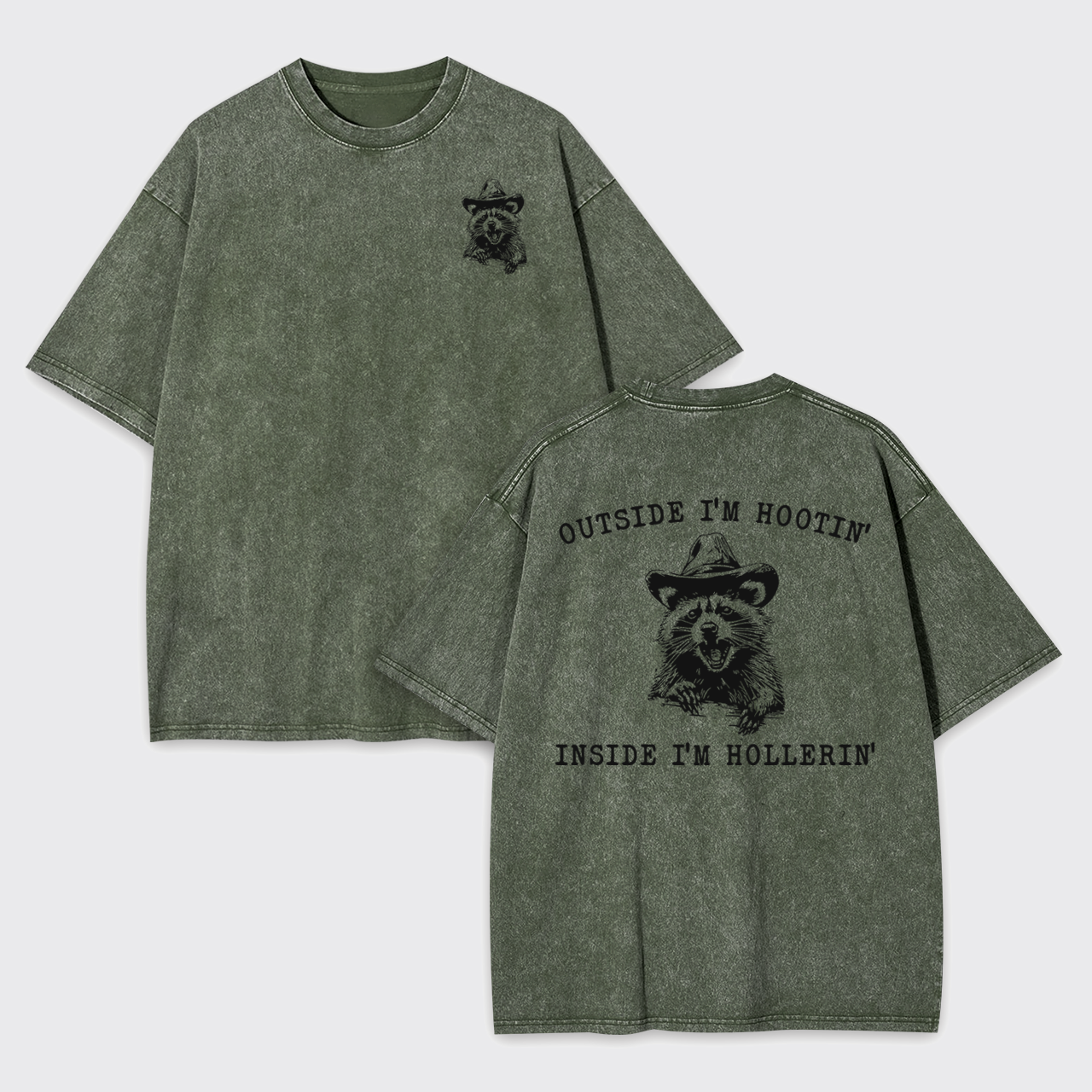 Outside I'm Hootin But Inside I Be Hollerin Garment-dye Tees