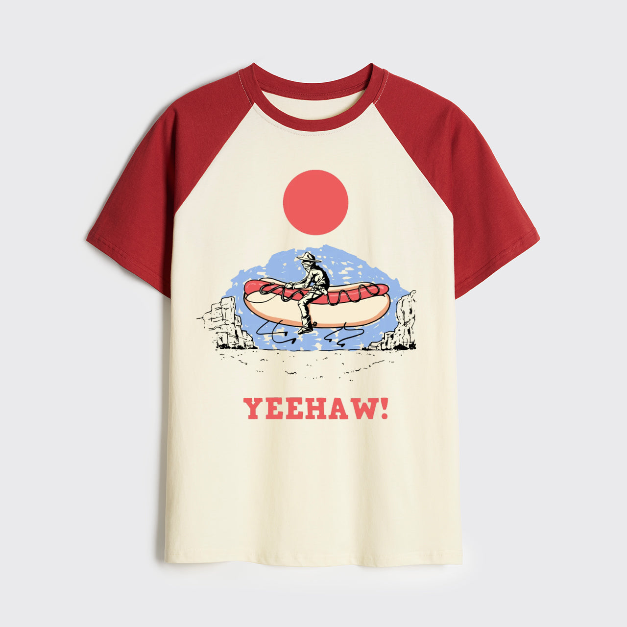 Yeehaw-Hot Dog Cowboy Raglan T-shirts