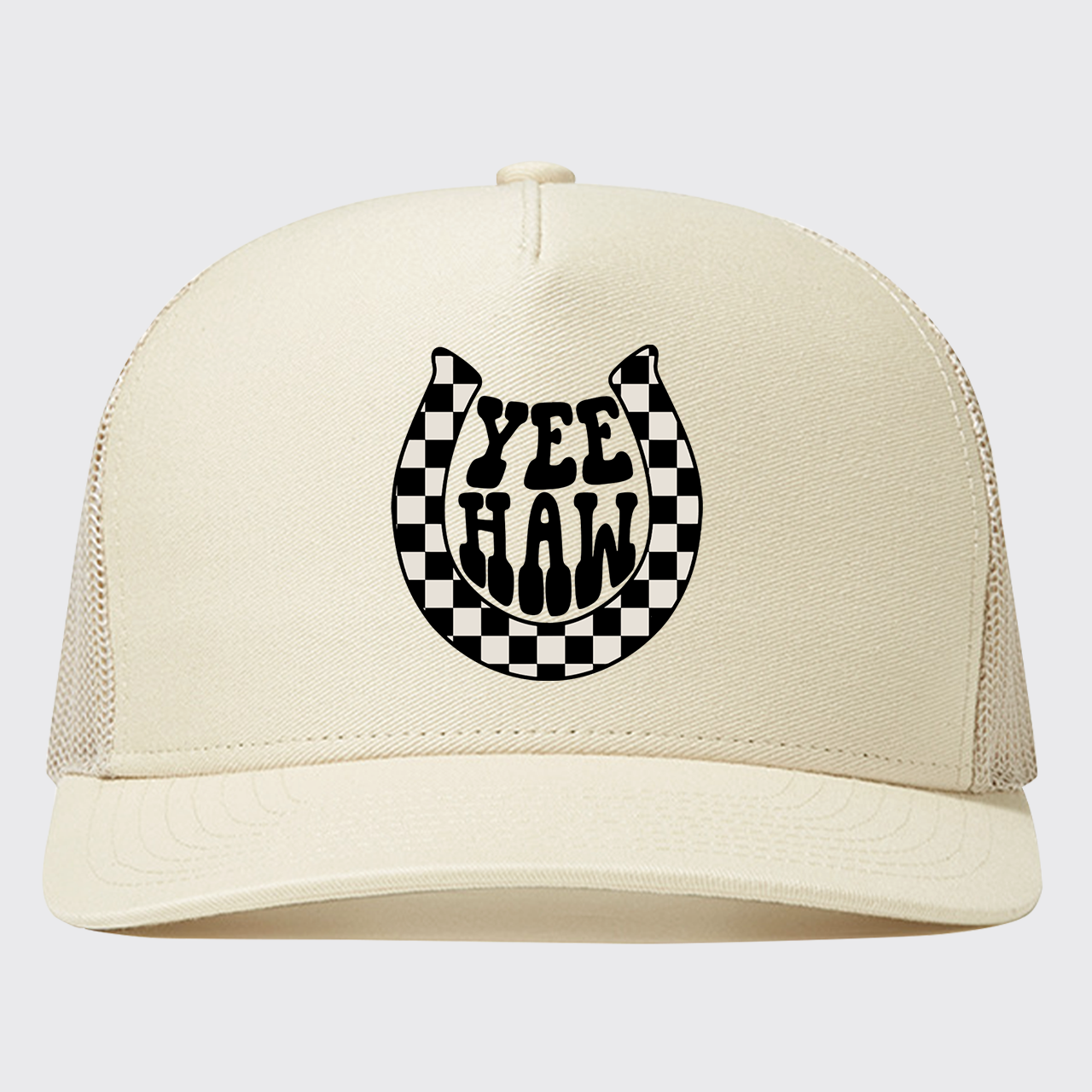 Yeehaw Checkered Trucker Hat