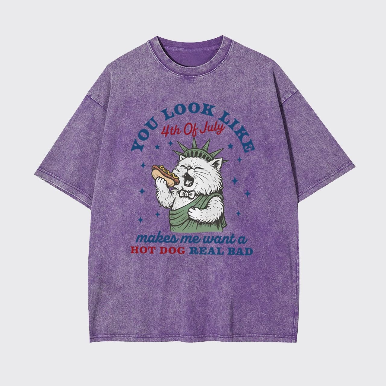 Funny Cat-You Look Like The 4th Of July Garment-dye Tees