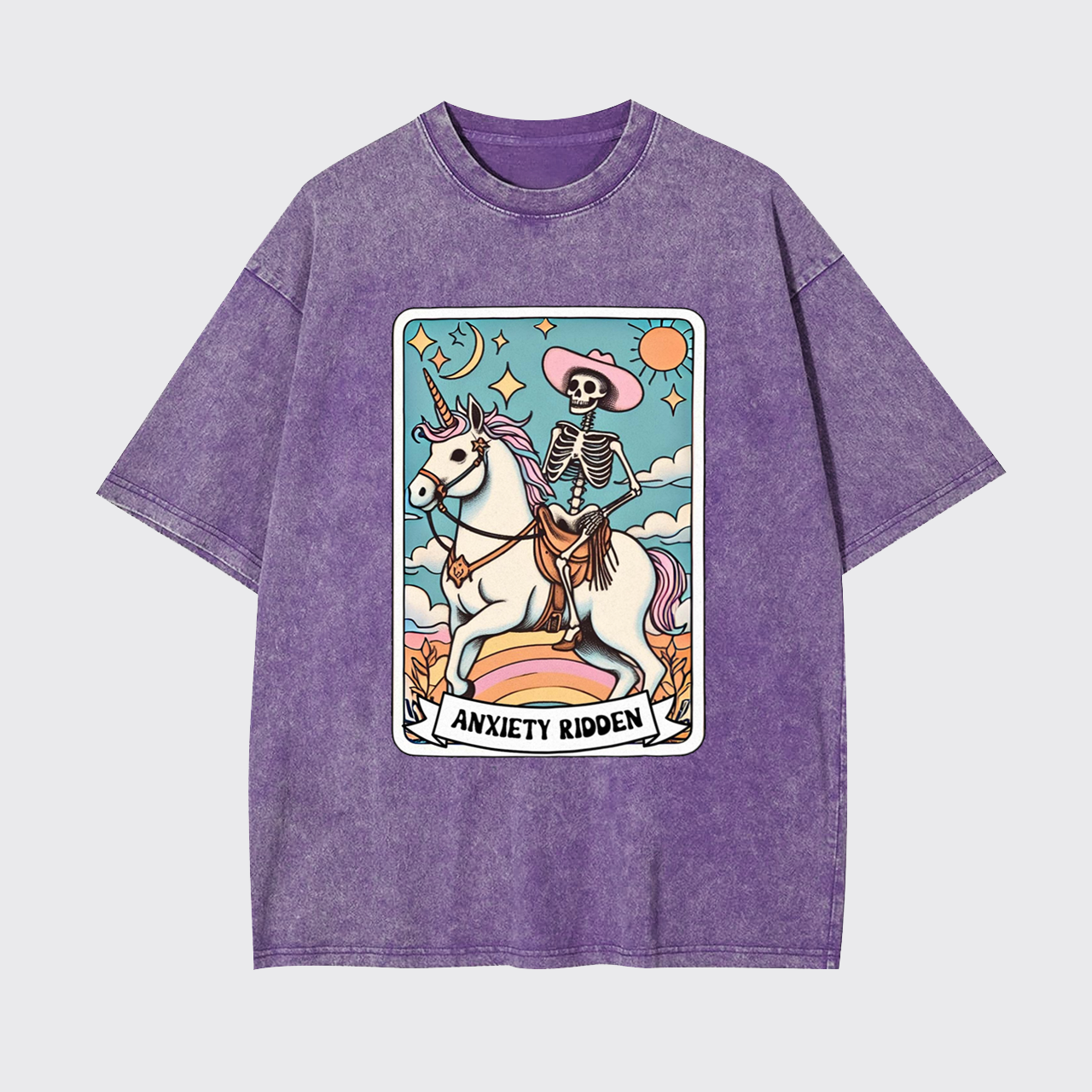 Mental Health-Anxiety Ridden Tarot Card Garment-dye Tees