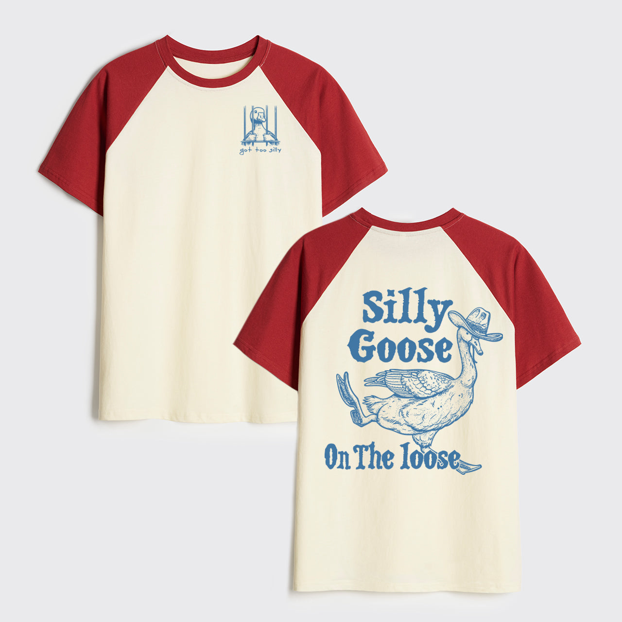 Silly Goose On The Lose Raglan T-shirts