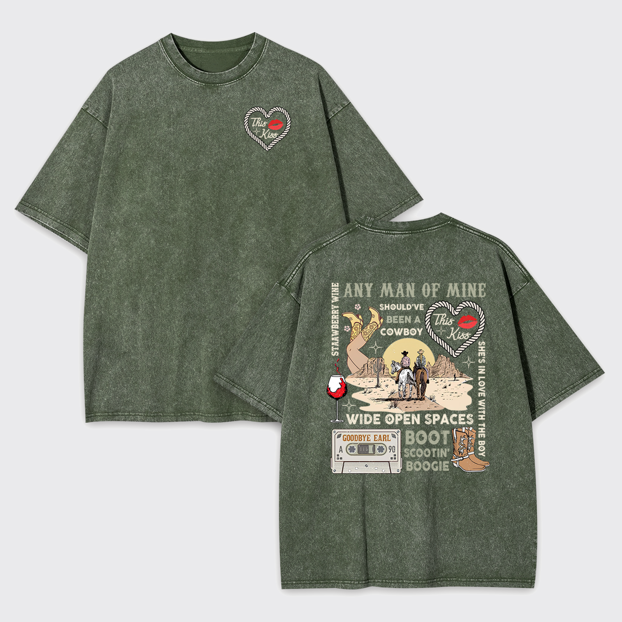 90s Country Music Any Man Of Mine Valentine Garment-dye Tees